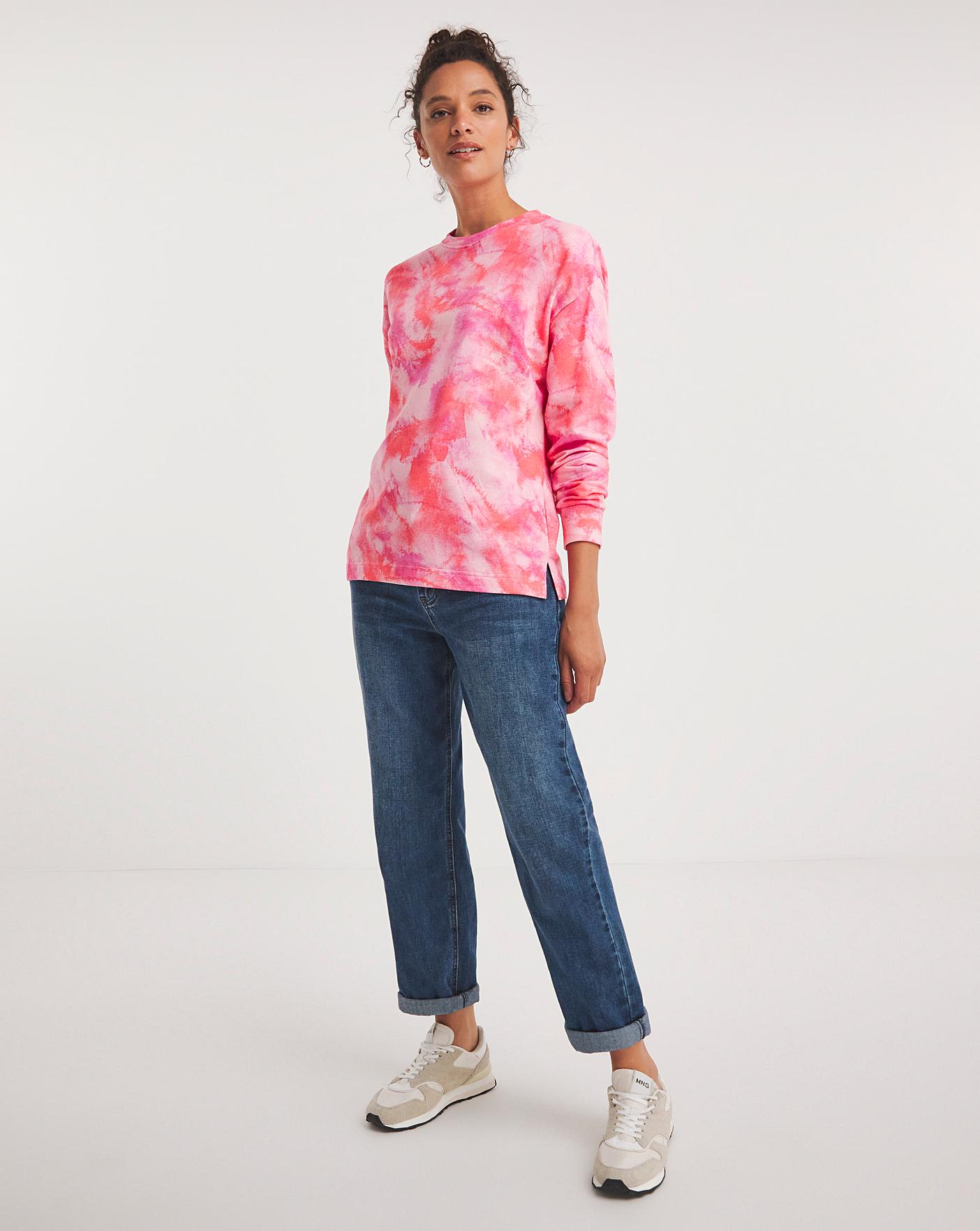 Pink and blue tie dye sweatshirt online