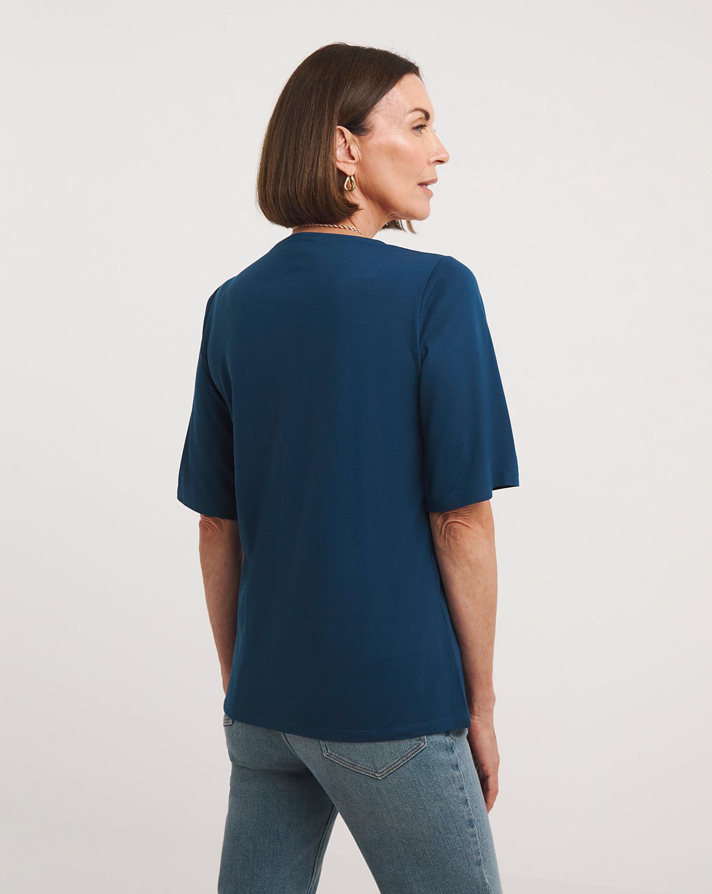 Twist Front Knot Short Sleeve Top | J D Williams