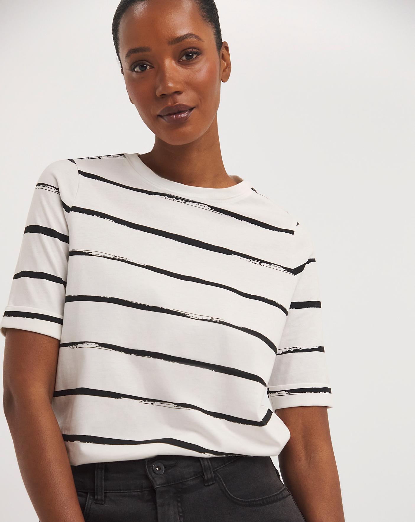 Turned Back Cuff Boxy T | J D Williams