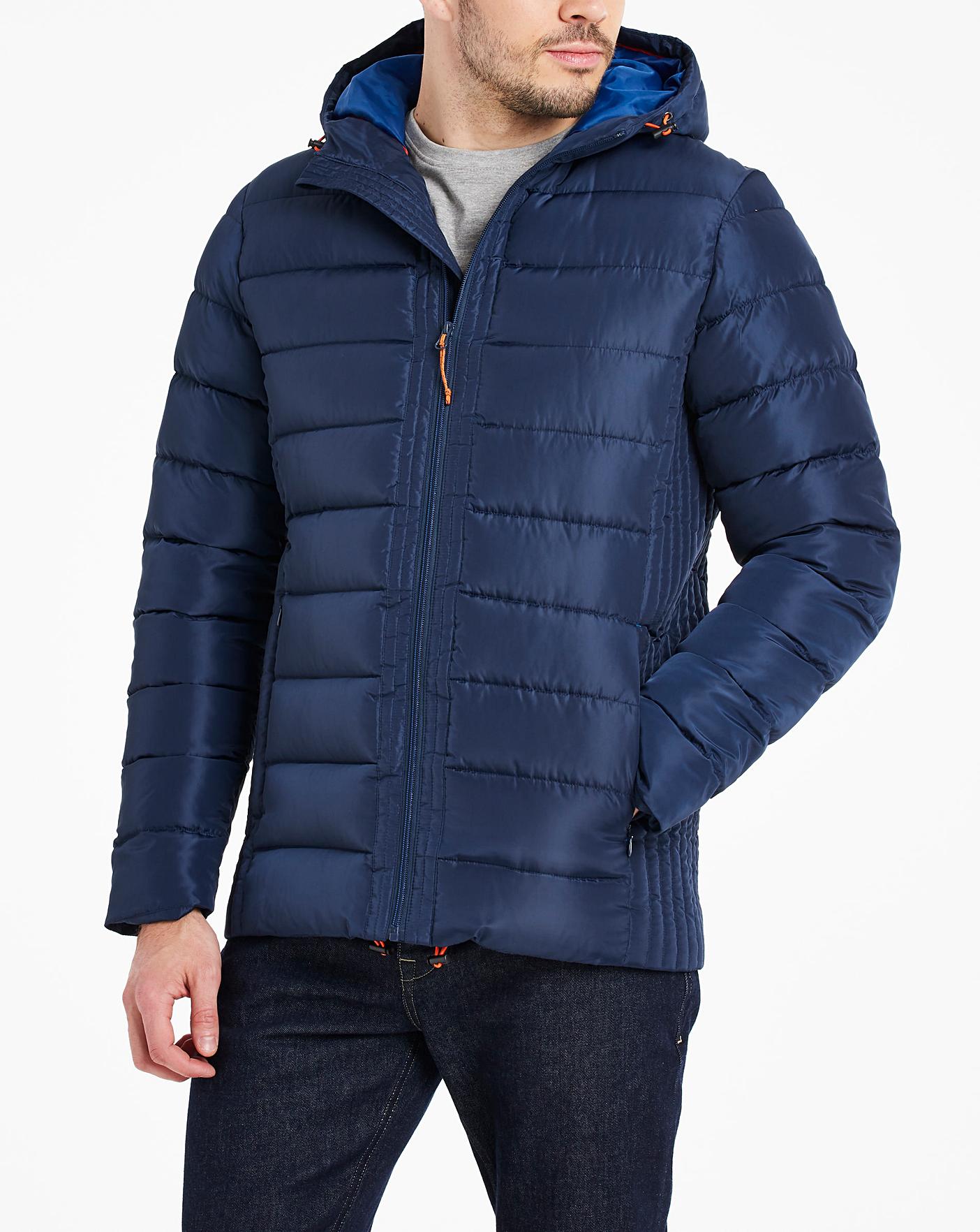 padded navy jacket
