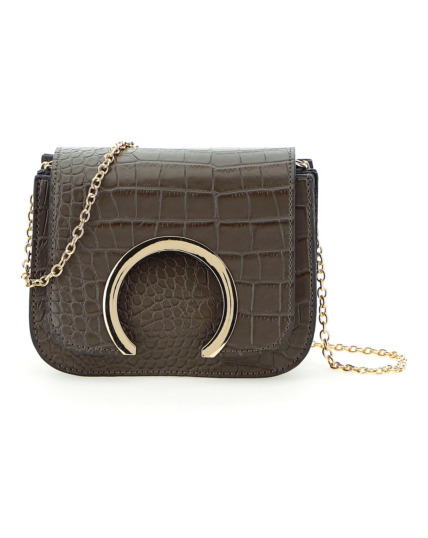 croc effect cross body bag