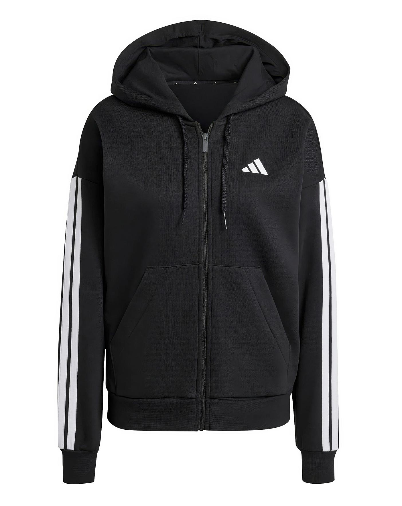 adidas Stripes Fleece Hoodie Simply Be