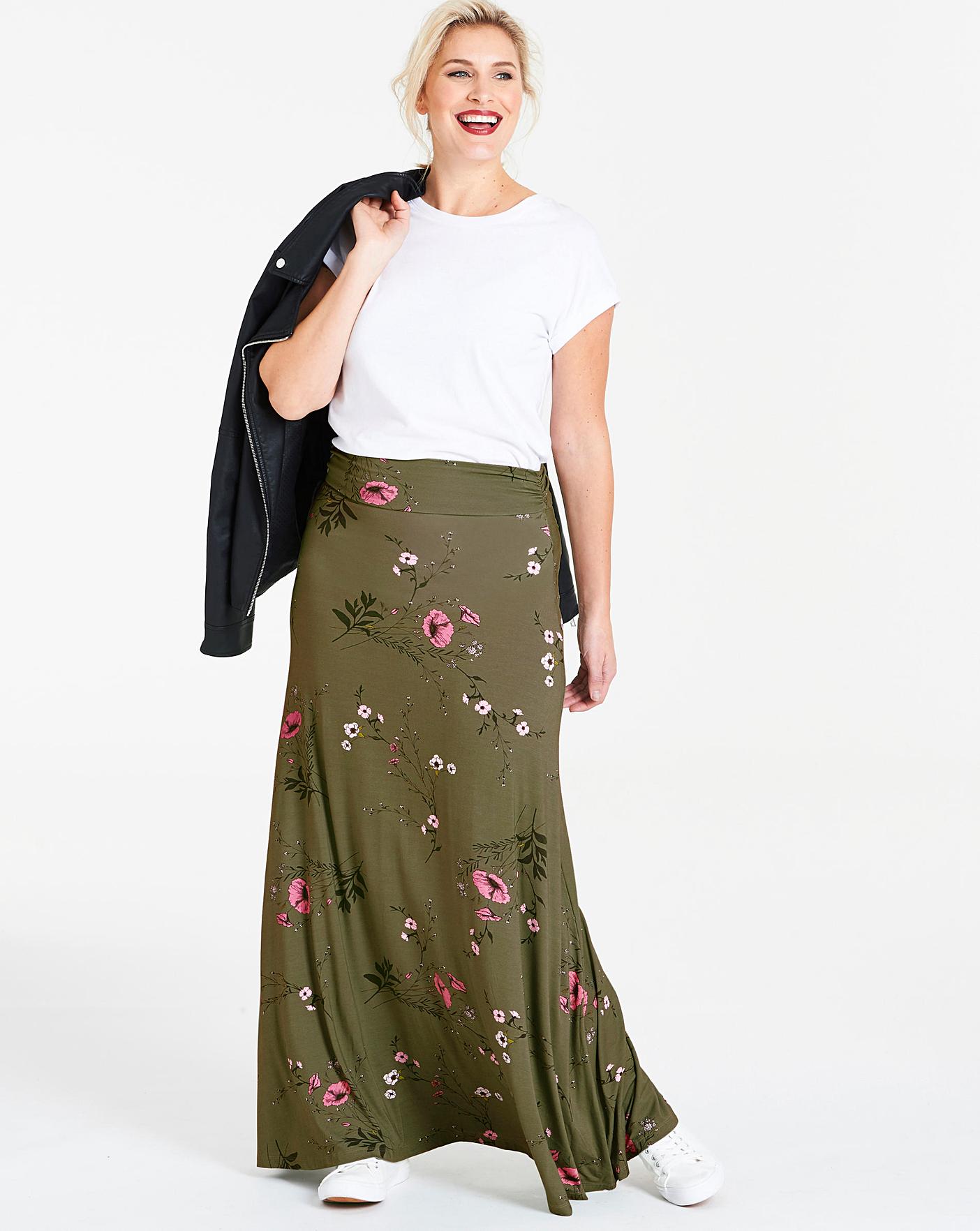 khaki maxi skirt