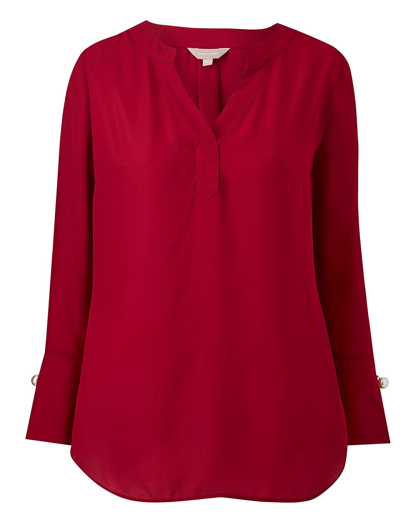 Cranberry Shirt with PearlTrim | Crazy Clearance