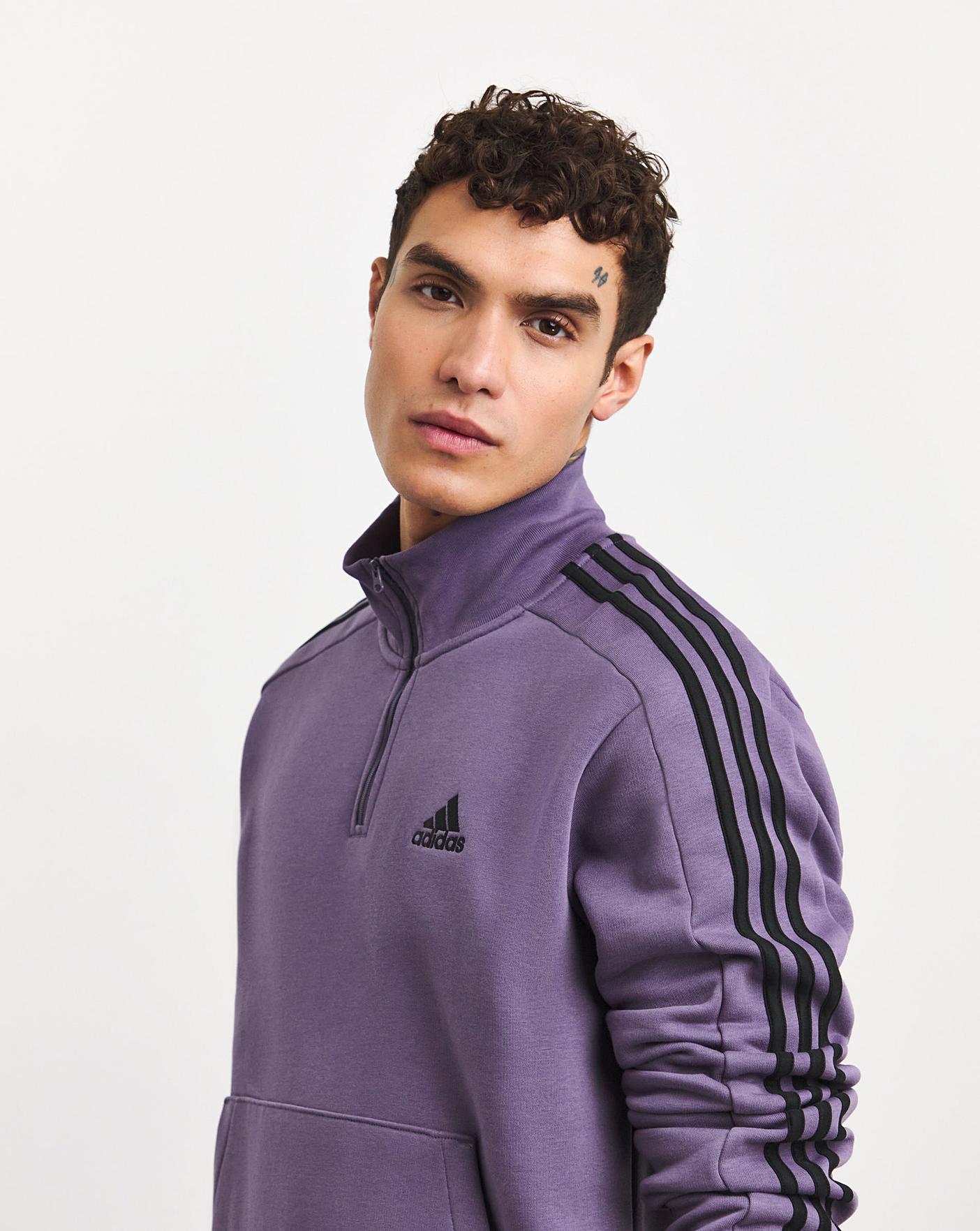 Adidas half zip sweatshirt hot sale purple