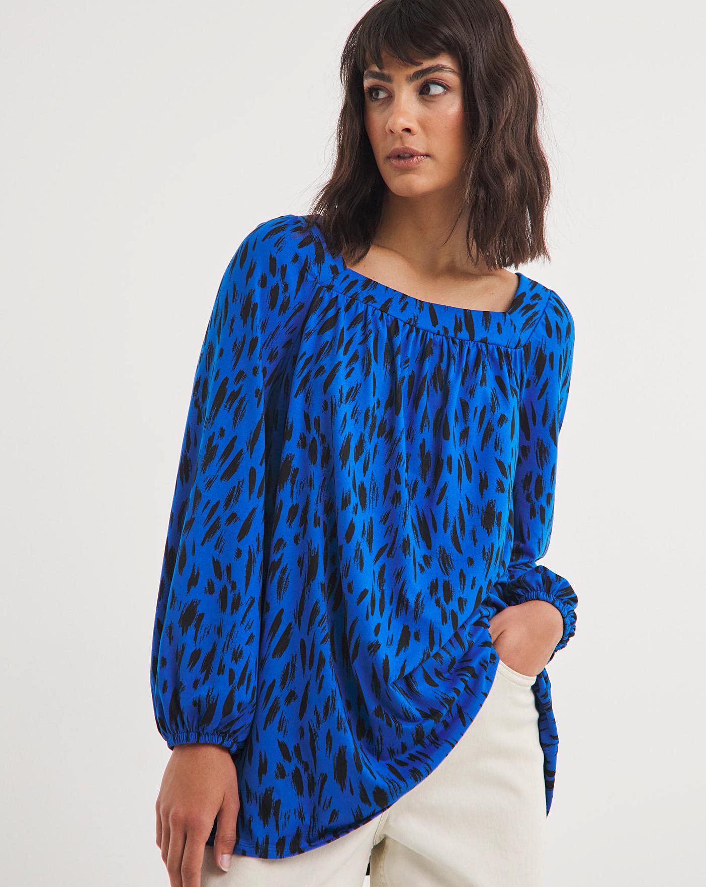 Animal Print Square Neck Swing Top | Marisota