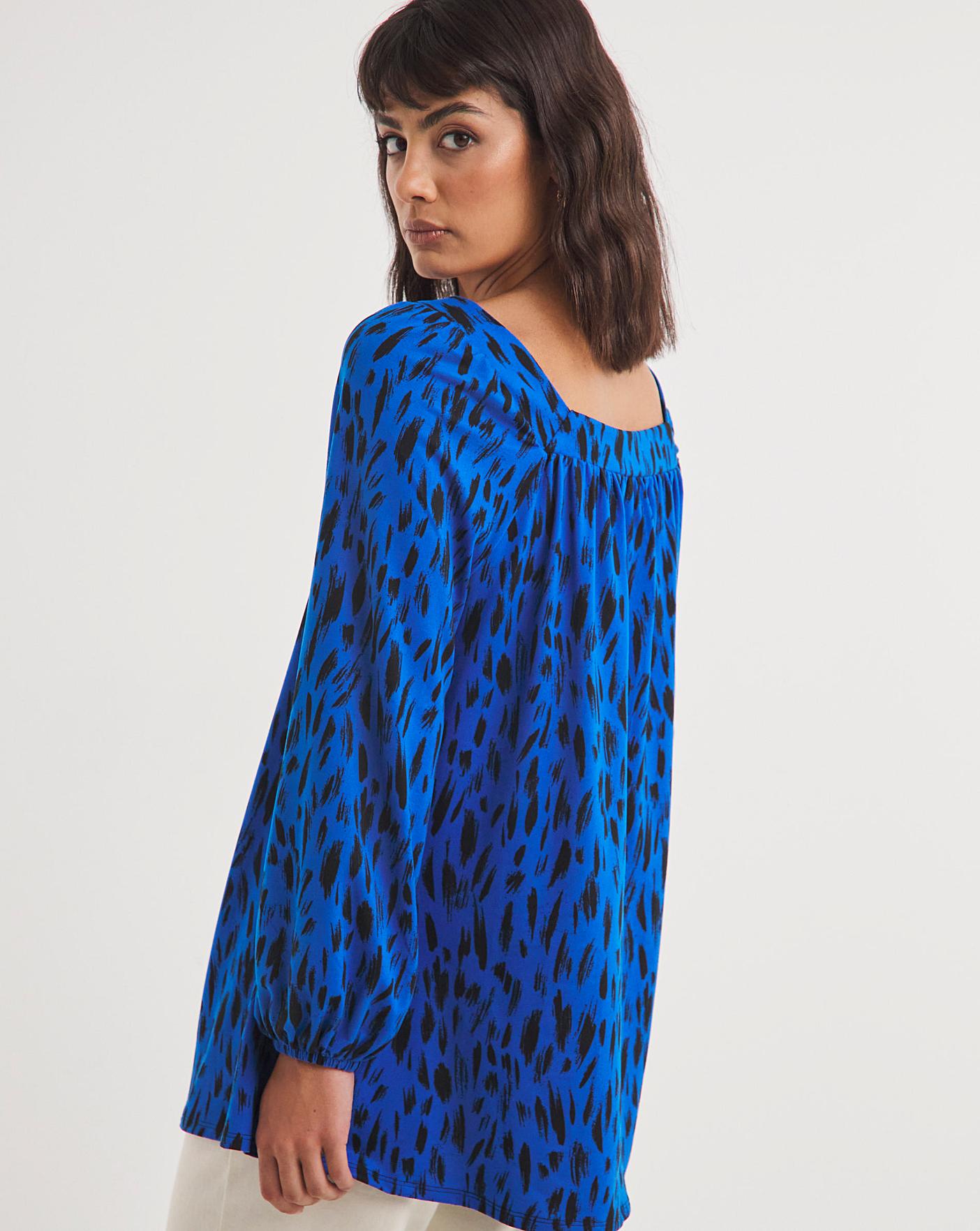 Animal Print Square Neck Swing Top | Marisota