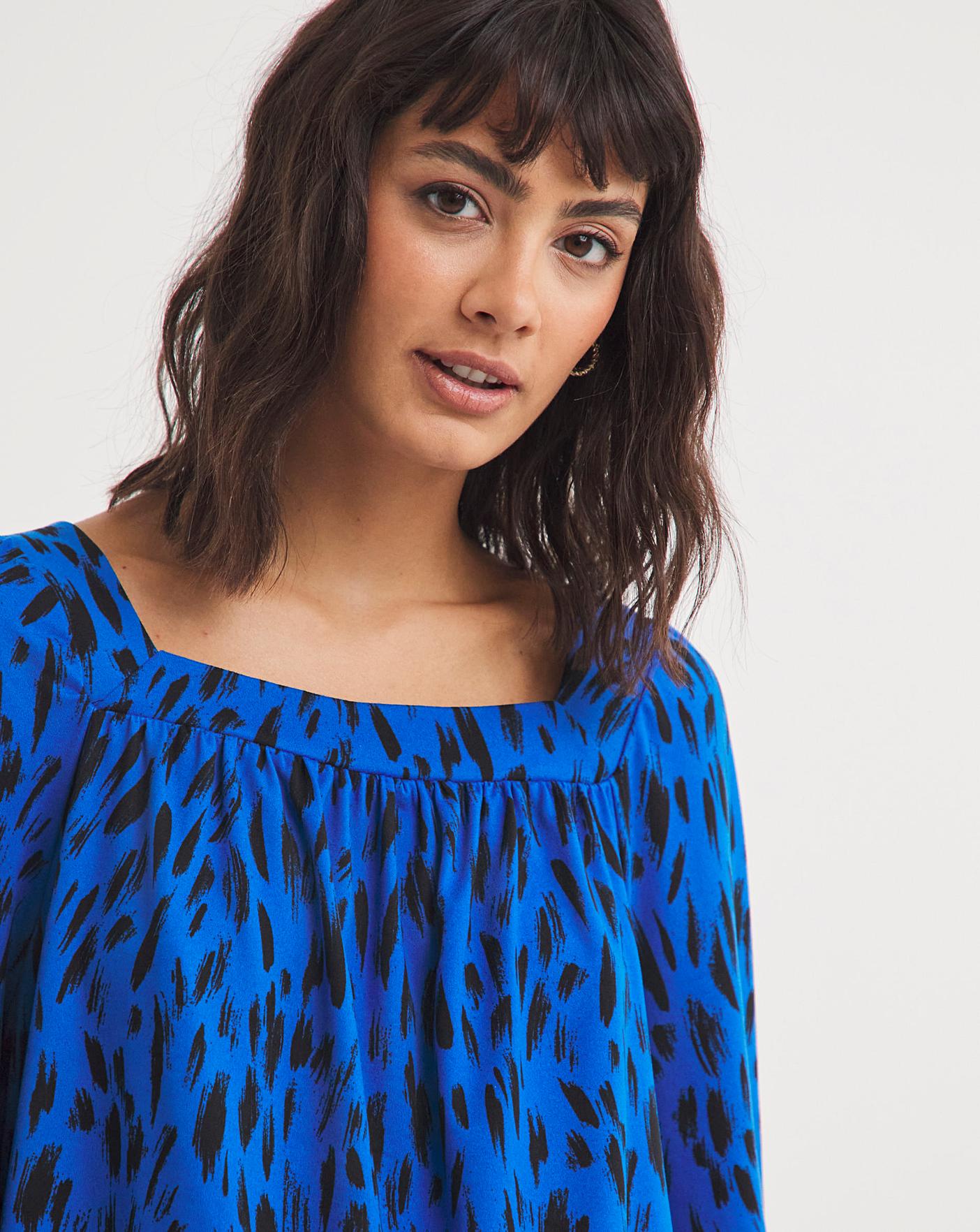 Animal Print Square Neck Swing Top | Marisota