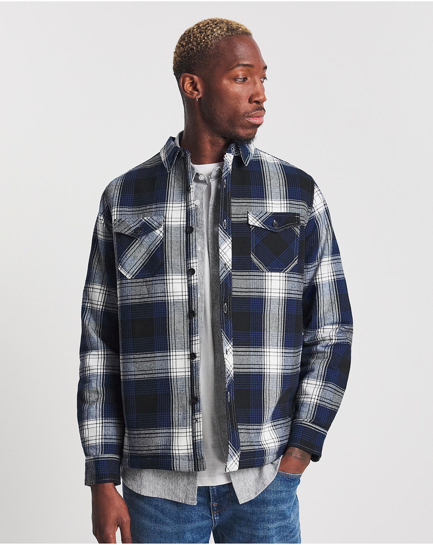 borg lined checked shirt