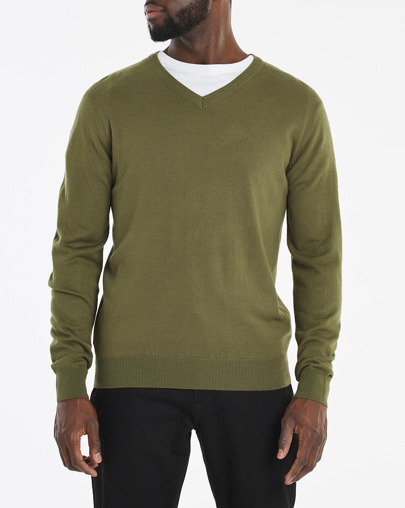 olive-acrylic-v-neck-jumper-long-ambrose-wilson