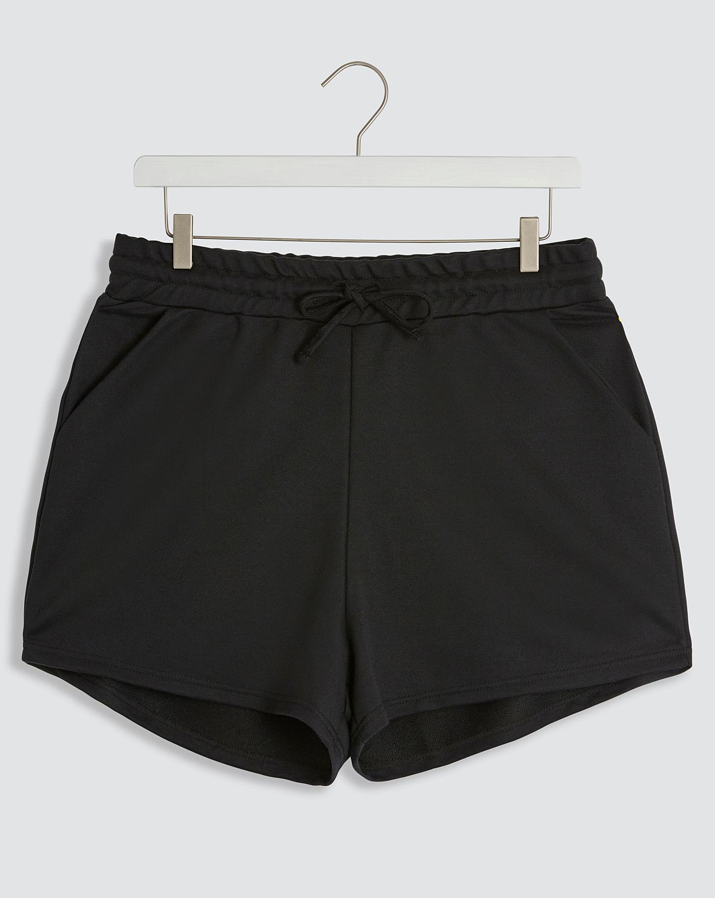 black jogger shorts