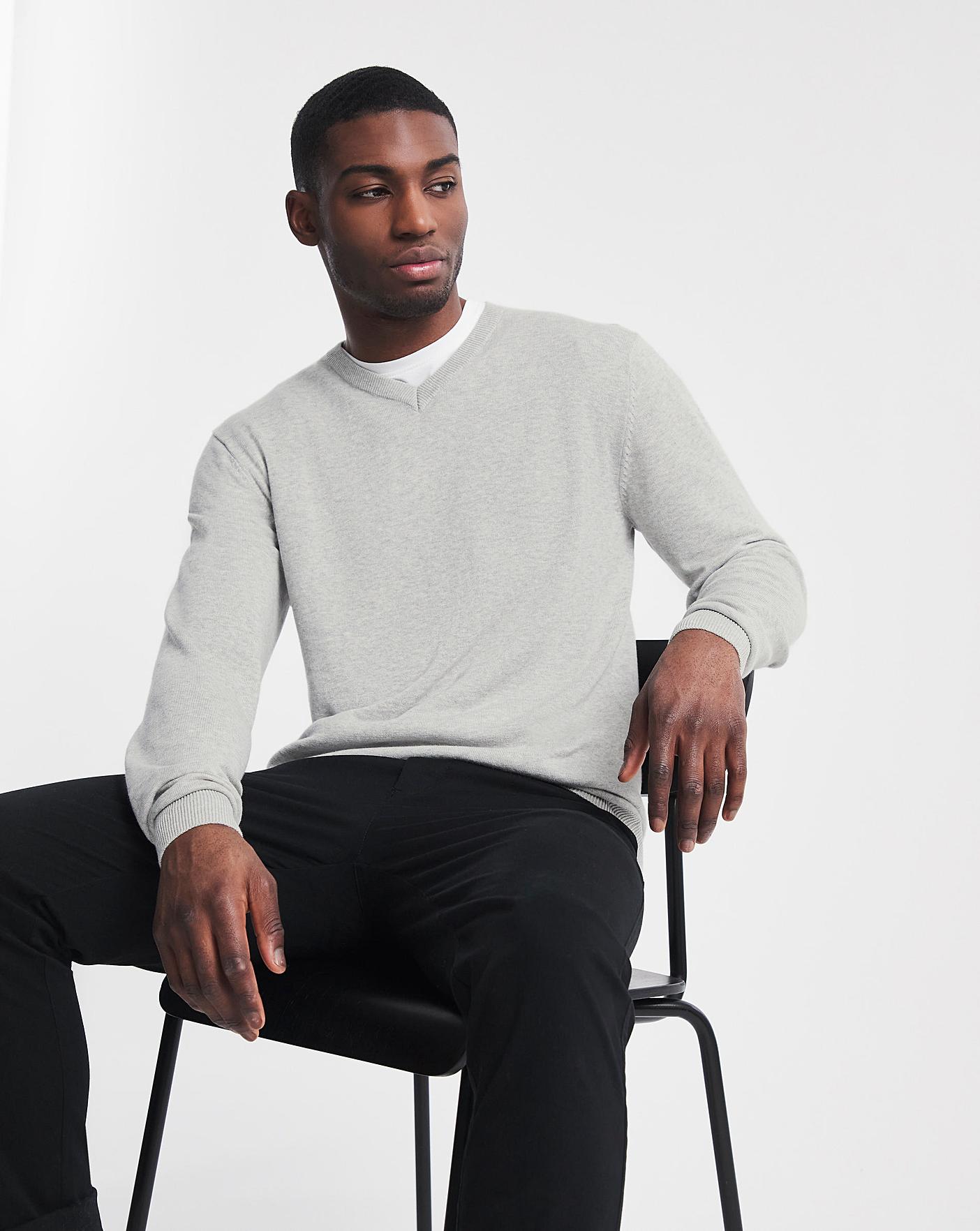Cotton V Neck Jumper | Premier Man