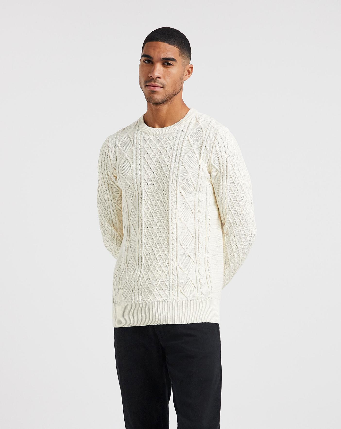 Cable Knit Crew Neck Jumper | Jacamo
