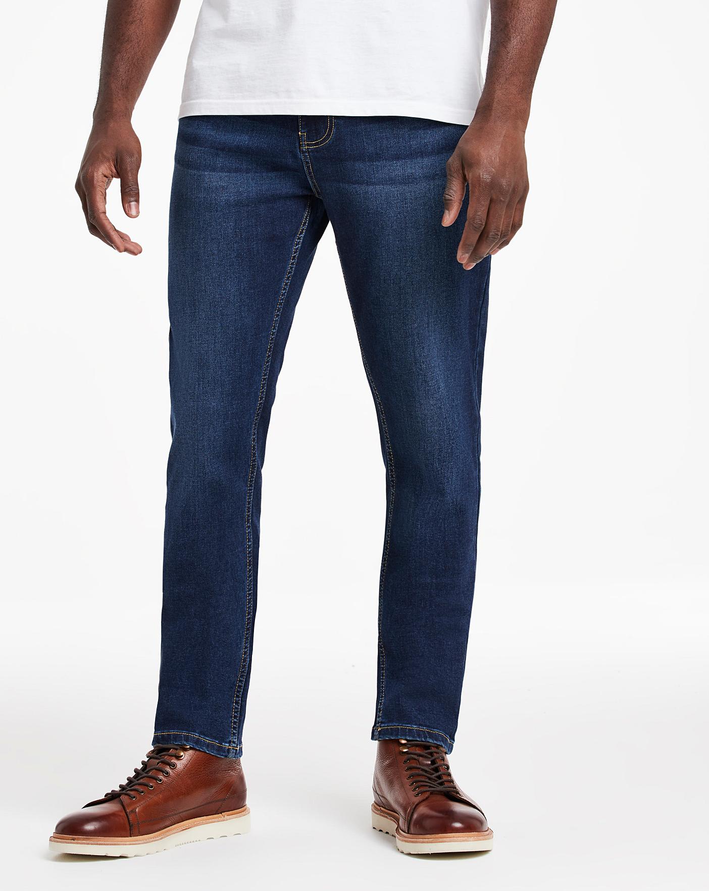 Darkwash Slim Fit Stretch Jeans | Jacamo