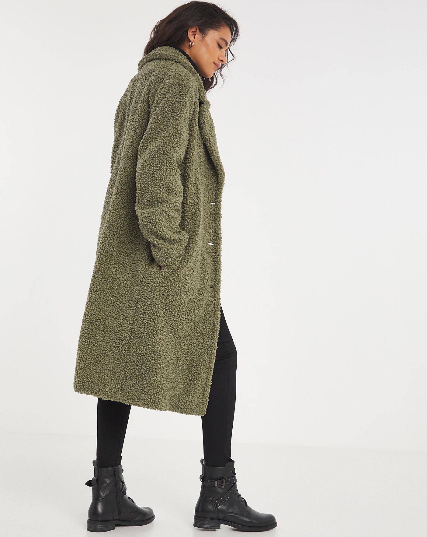 khaki teddy coat