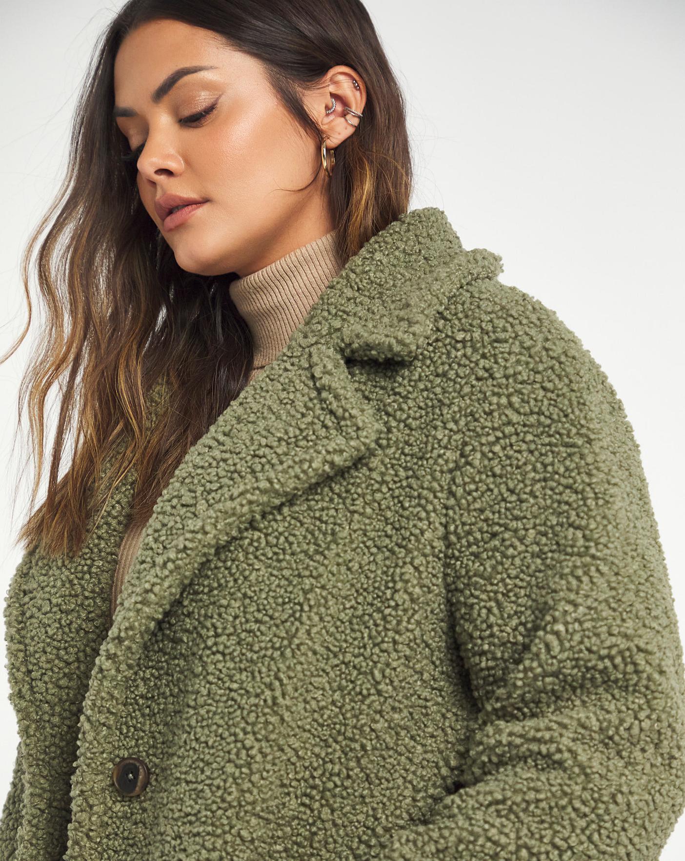 khaki teddy coat