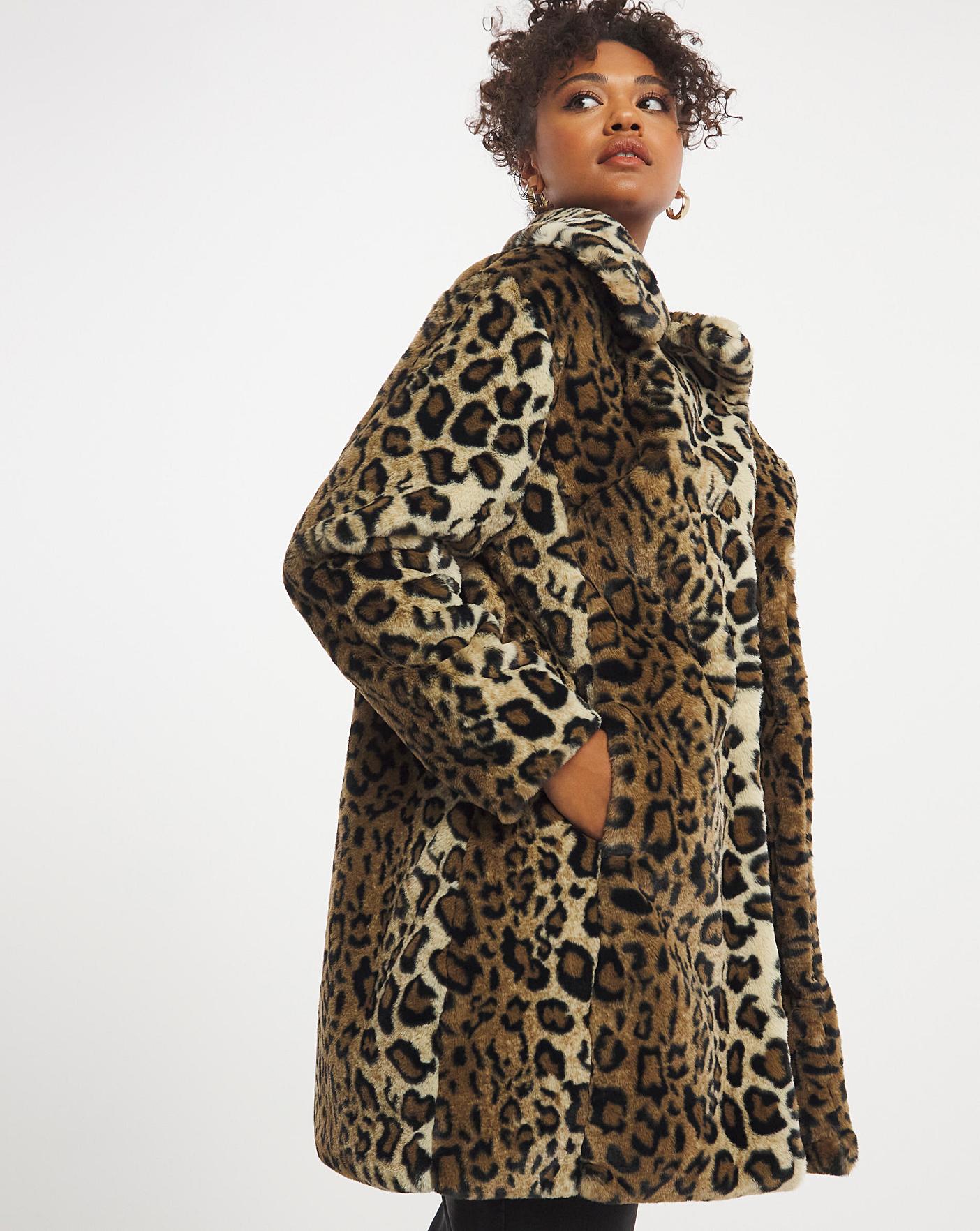 faux leopard skin coat