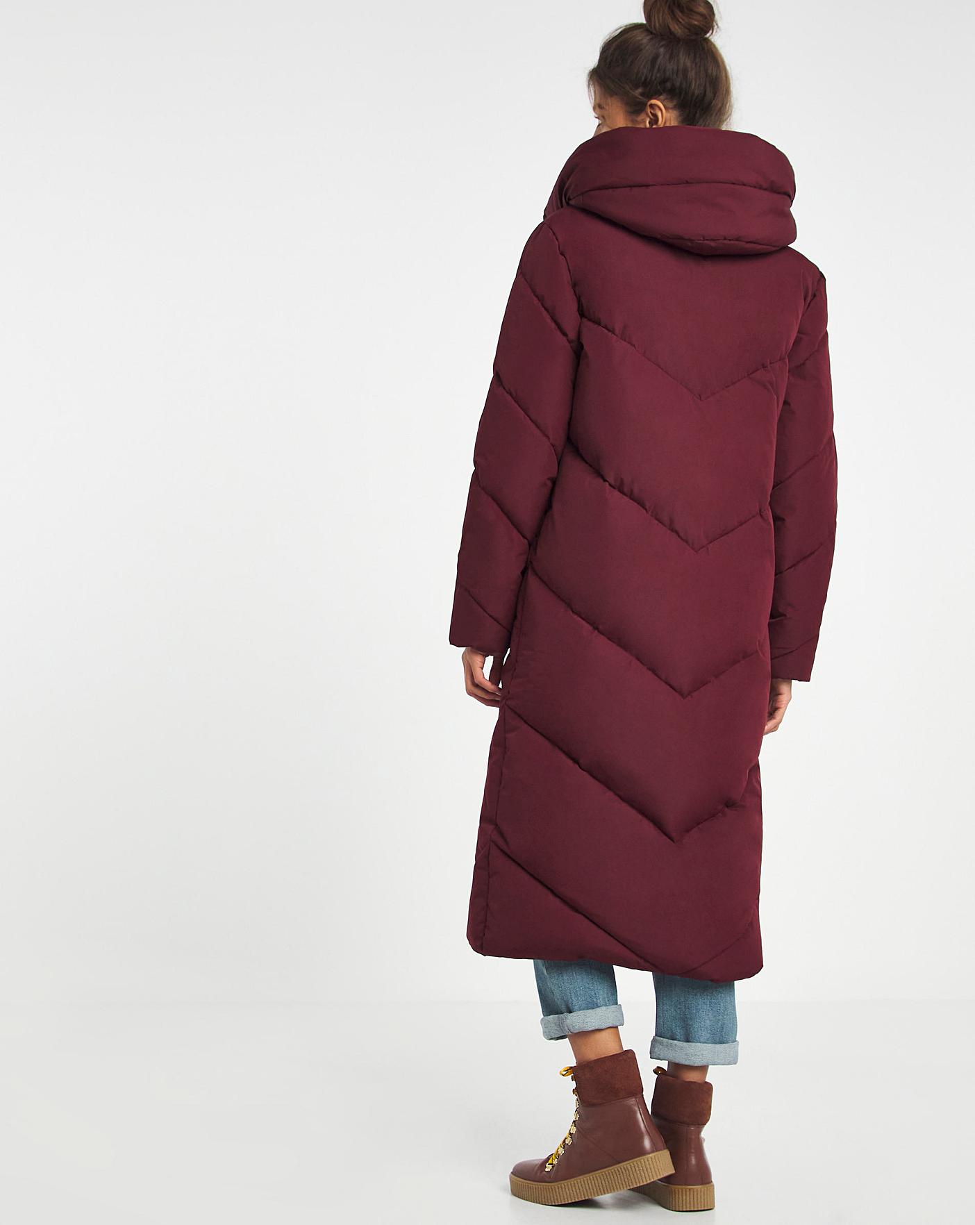 maroon winter coat