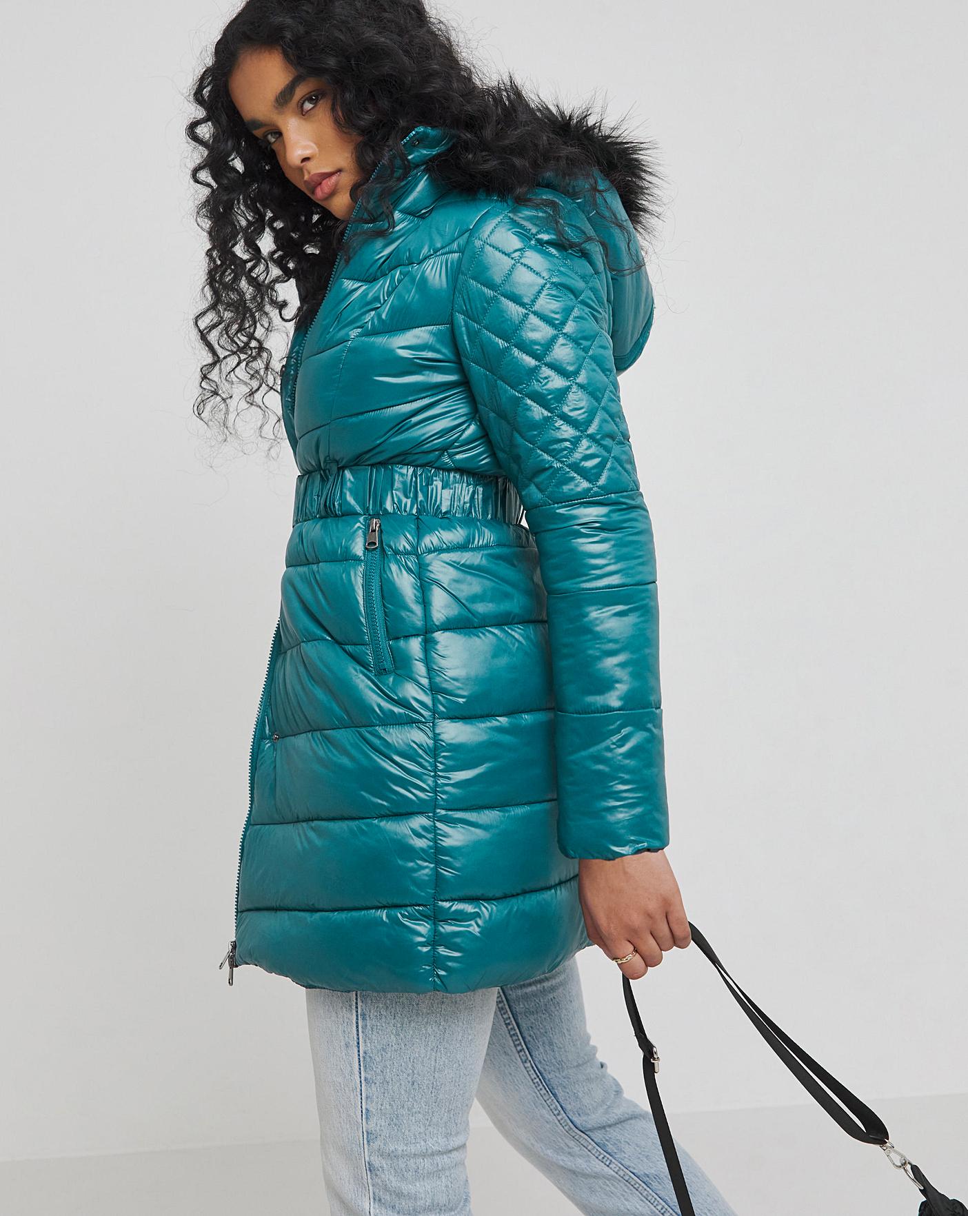 Luxe Print Topcoat w/Removable Hood Inlay main image 0