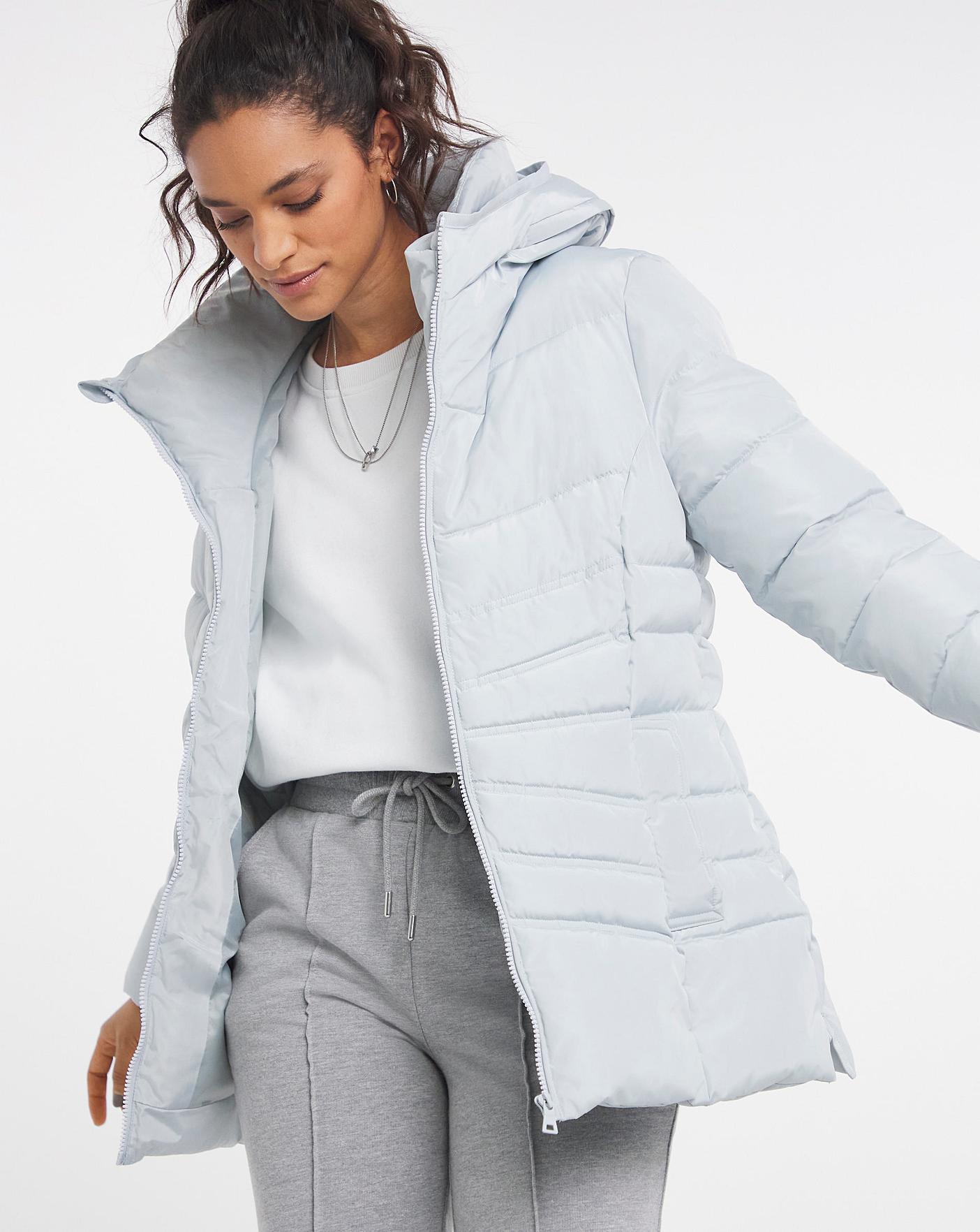 light grey padded coat