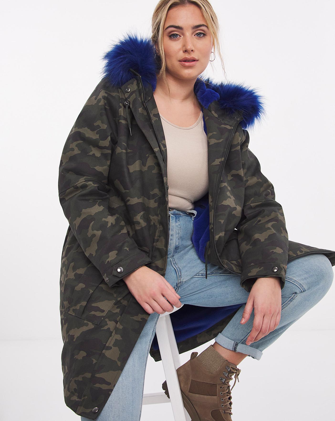 Camo Fur Lined Parka | Simply Be