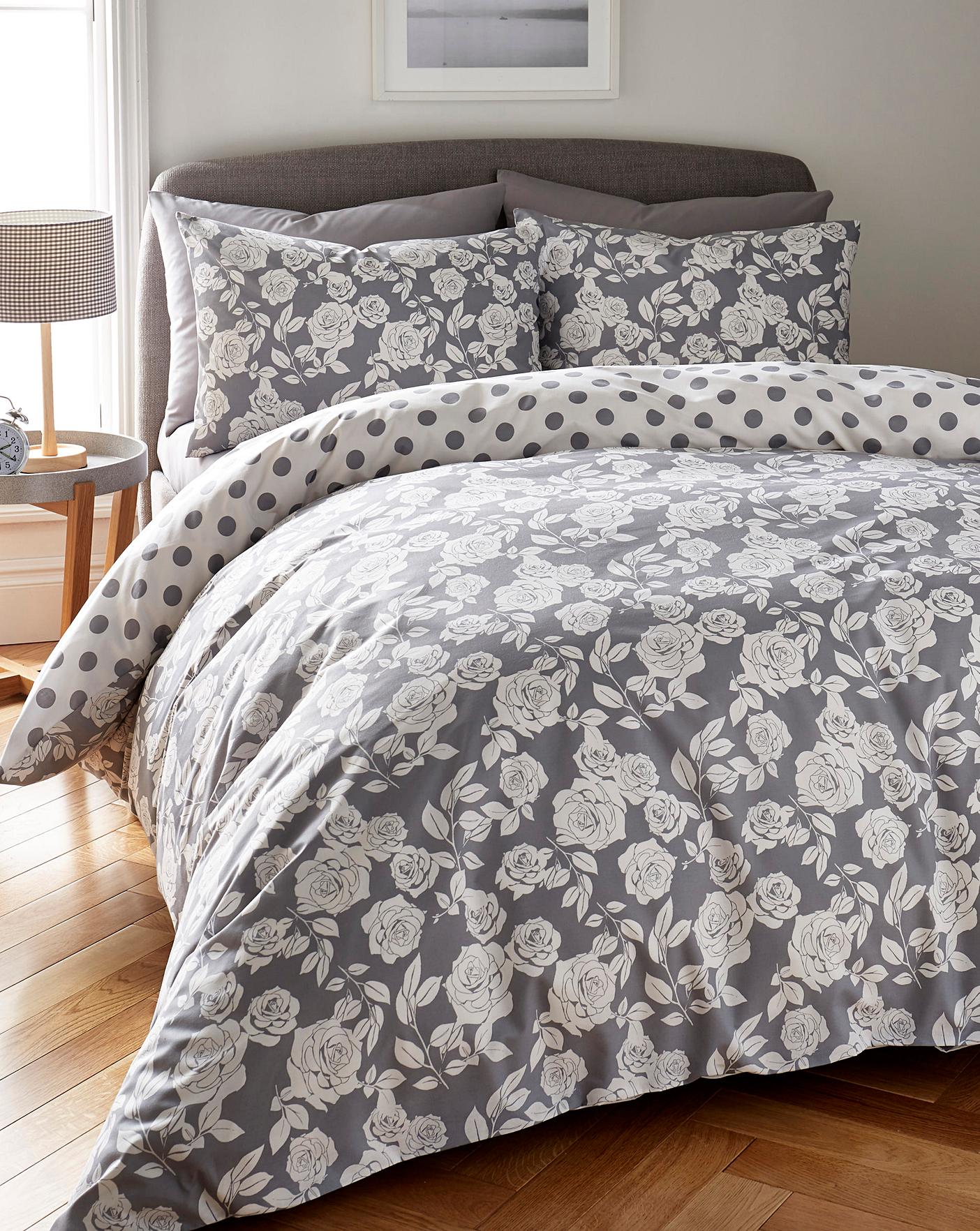 Darcy Grey Duvet Cover Set Crazy Clearance
