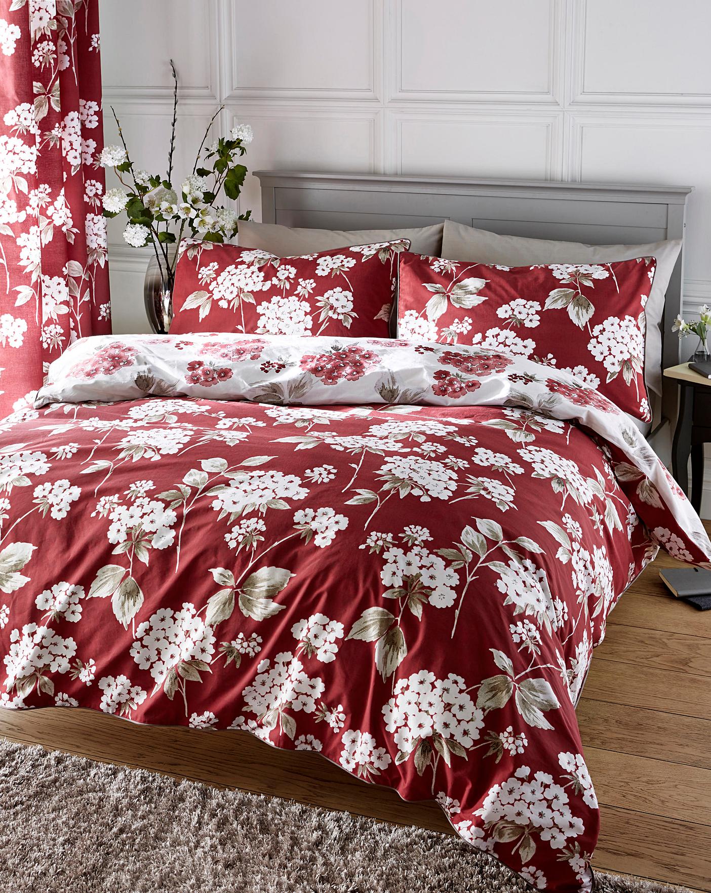 Catherine Cotton Red Duvet Cover Set Marisota