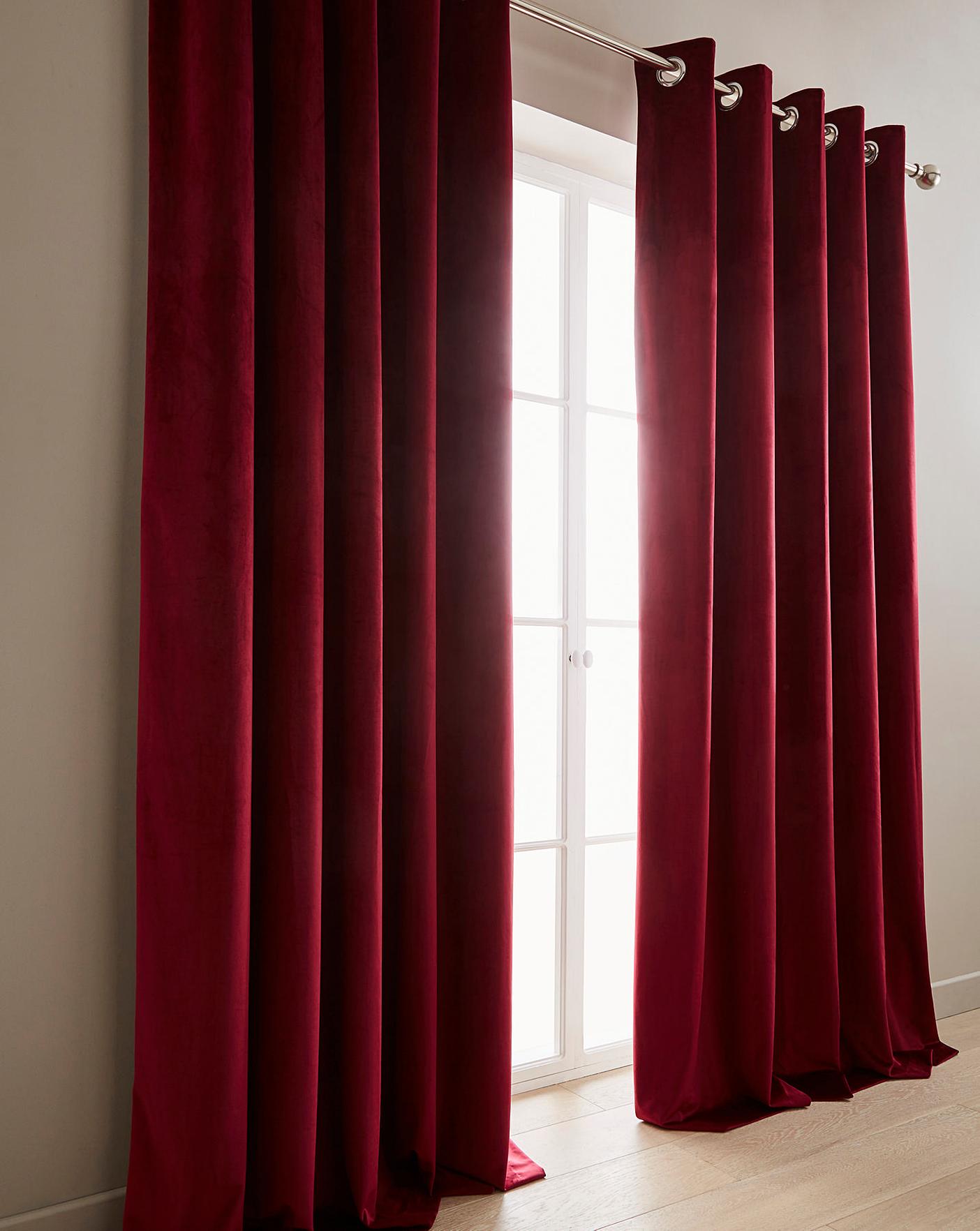 Luxury Velour Lined Eyelet Curtains J D Williams