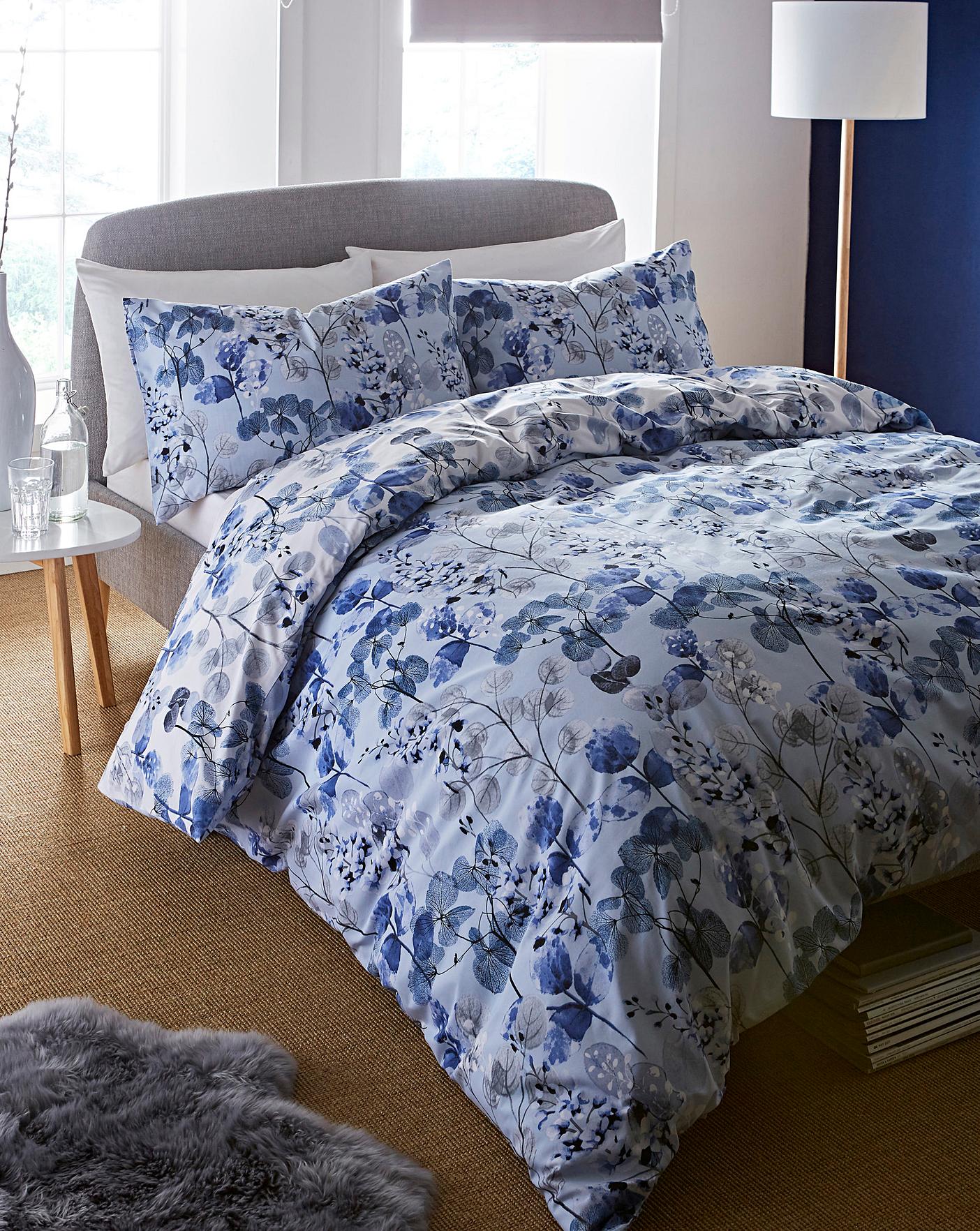 Viola Blue Duvet Cover Set Crazy Clearance