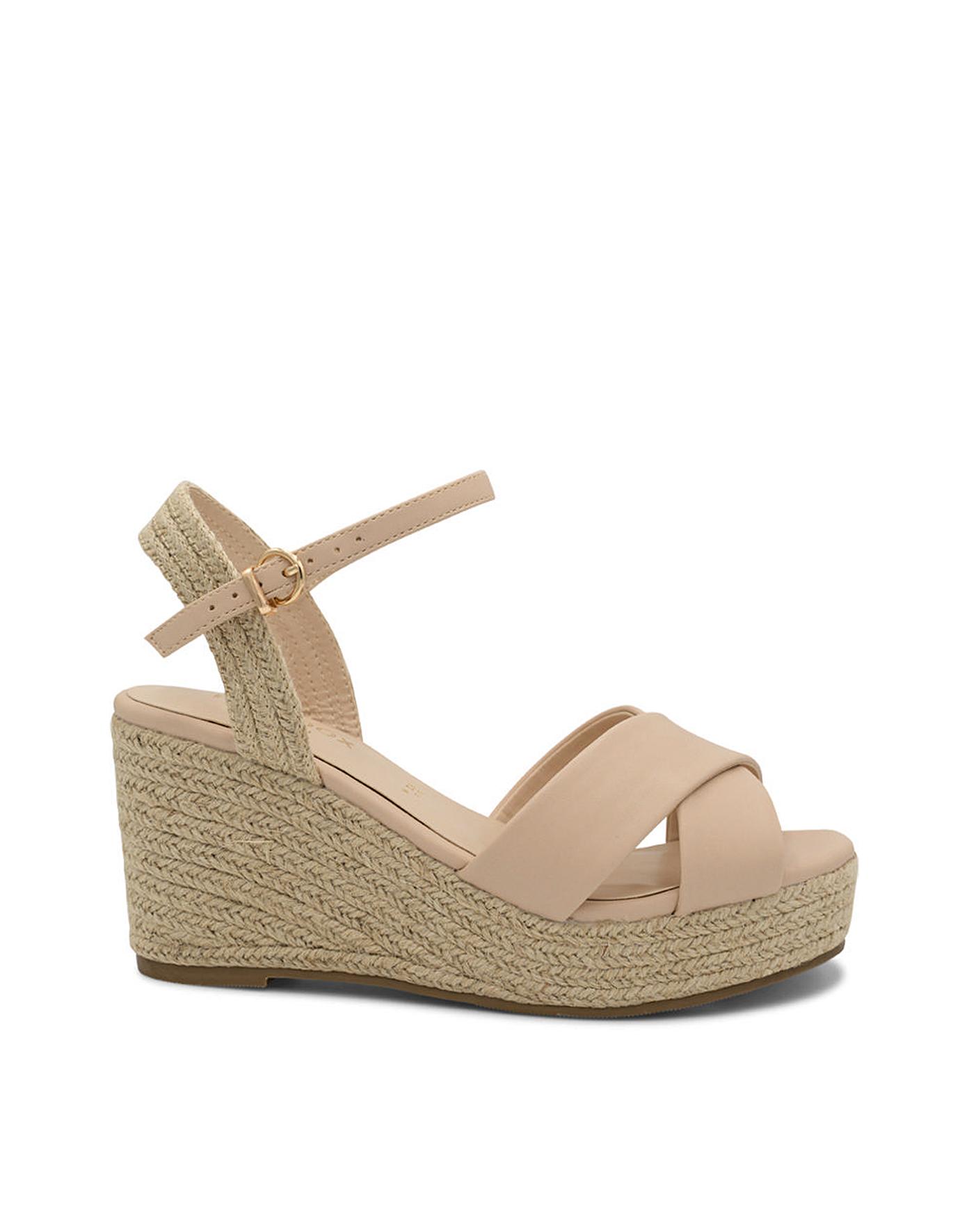 Nude wedges wide online
