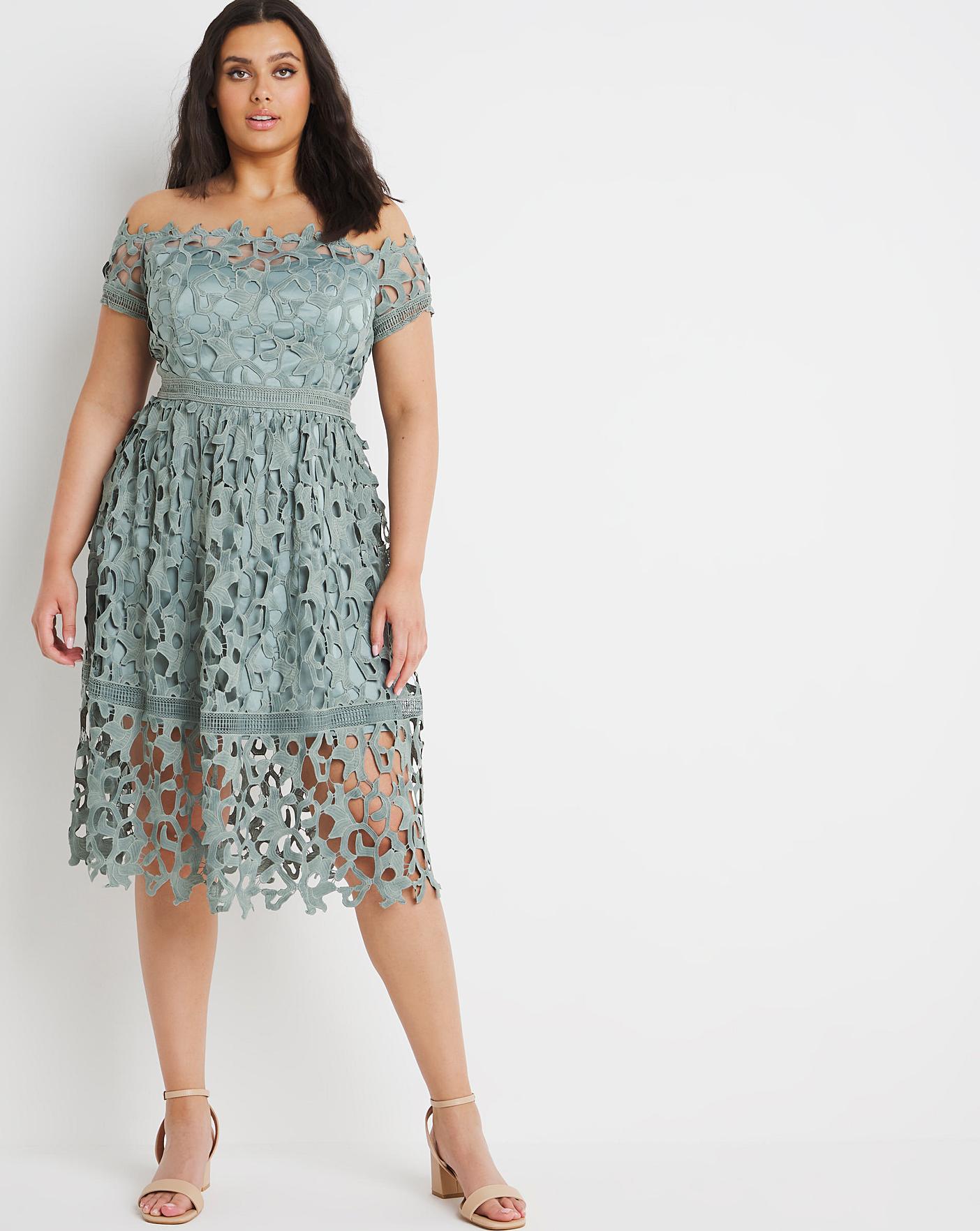 Bardot green clearance lace dress