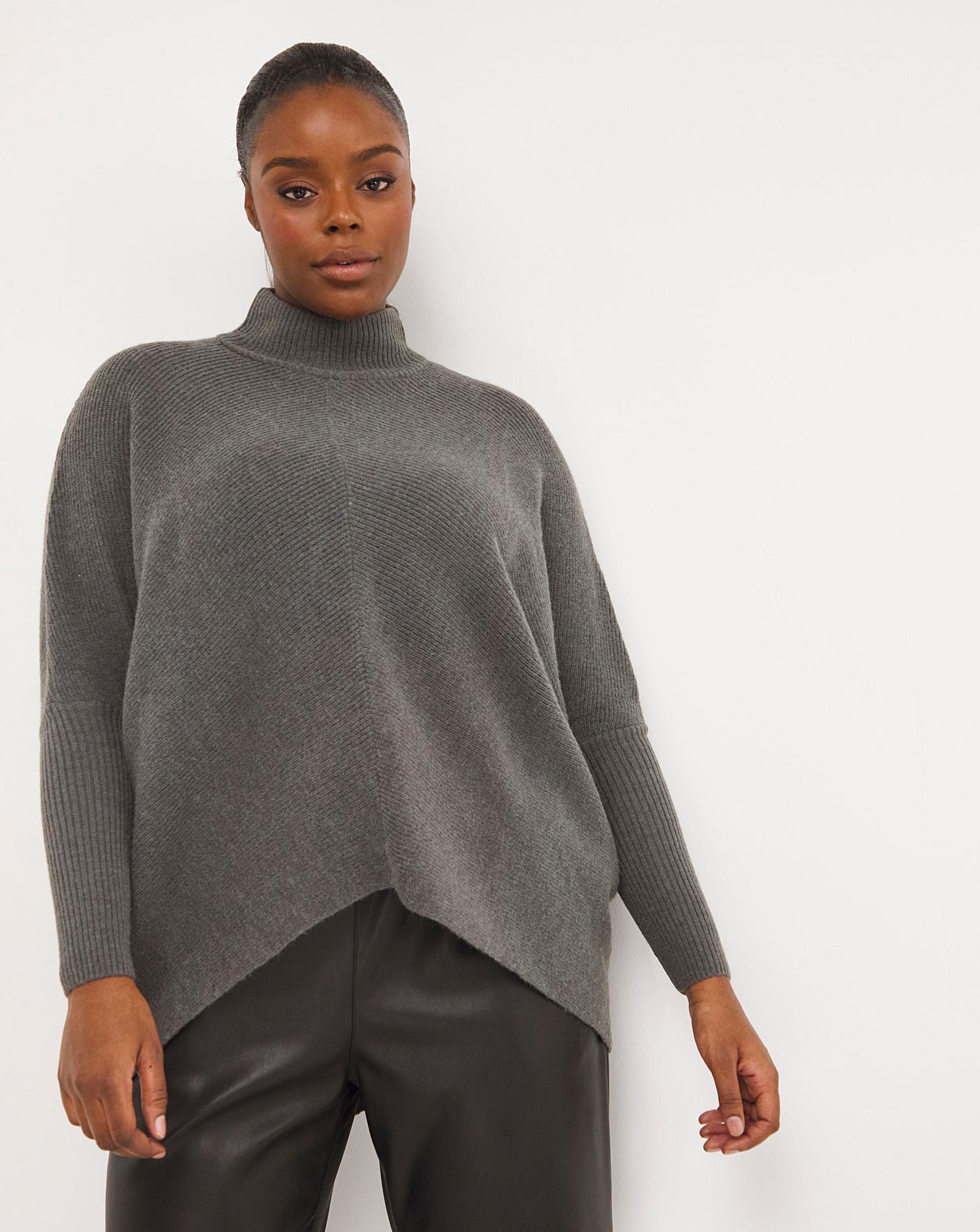 High neck deals ribbed jumper