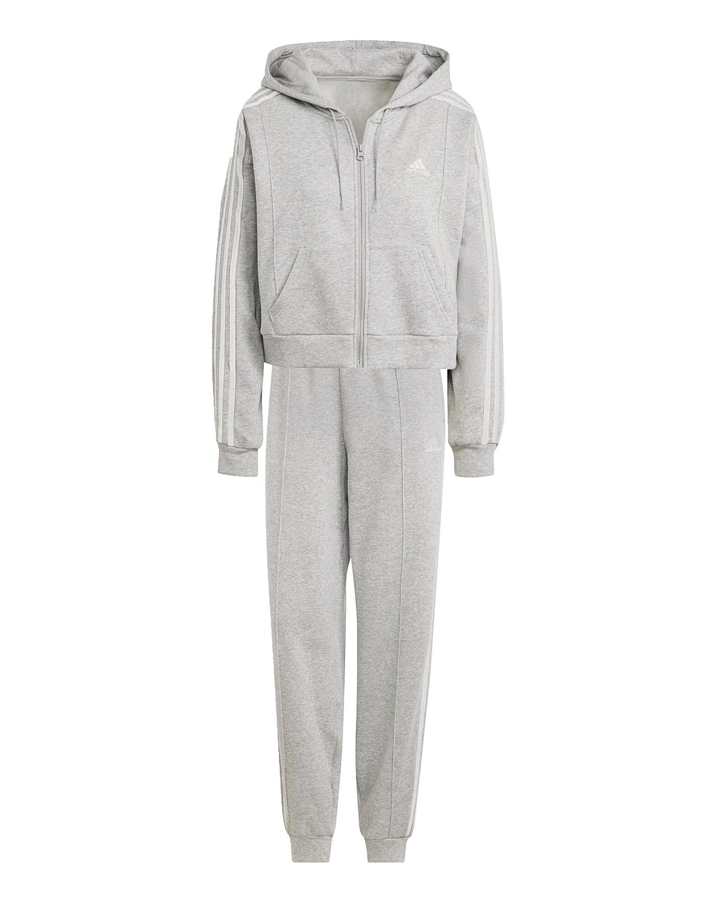 Grey adidas tracksuit junior on sale