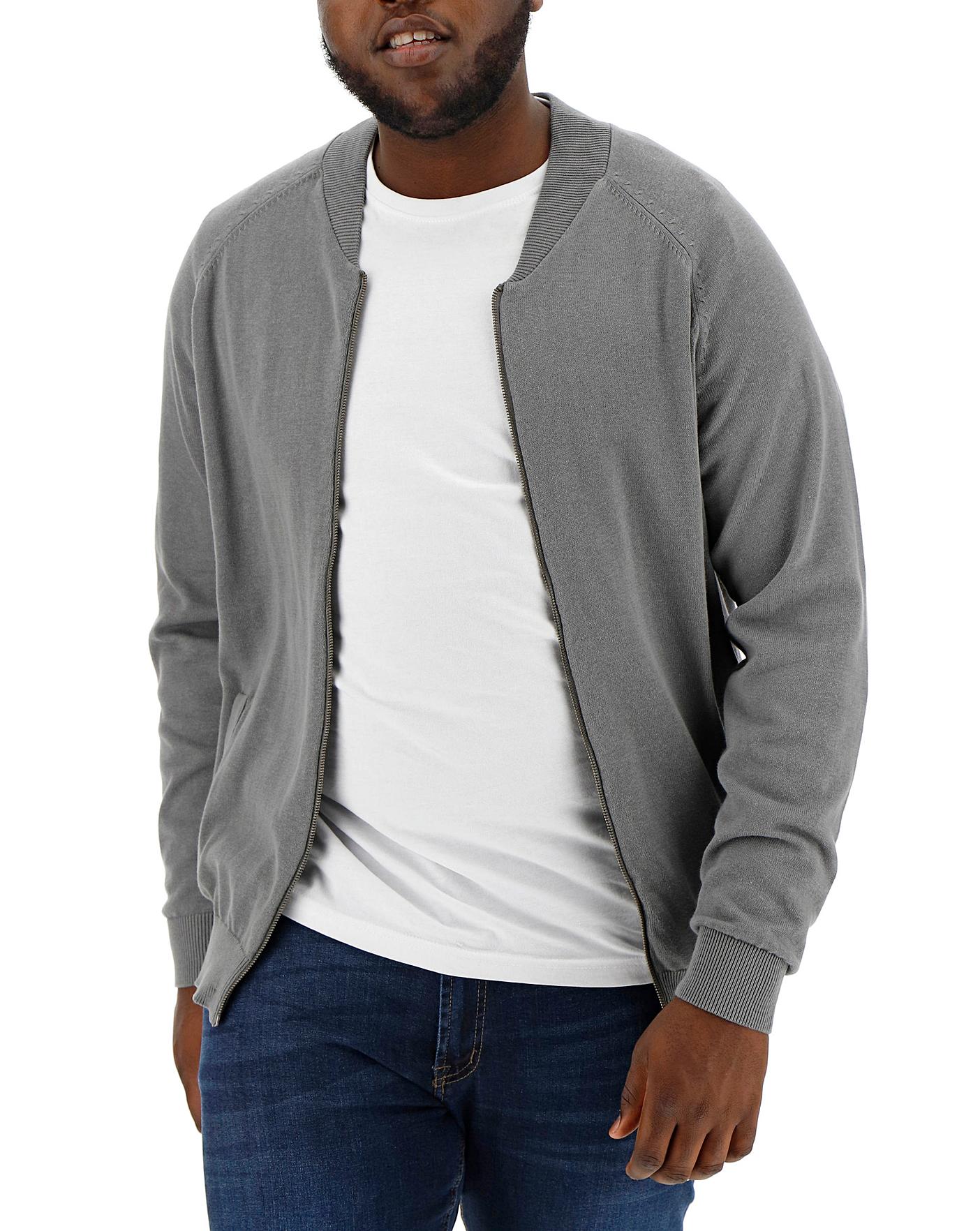 grey cotton bomber jacket