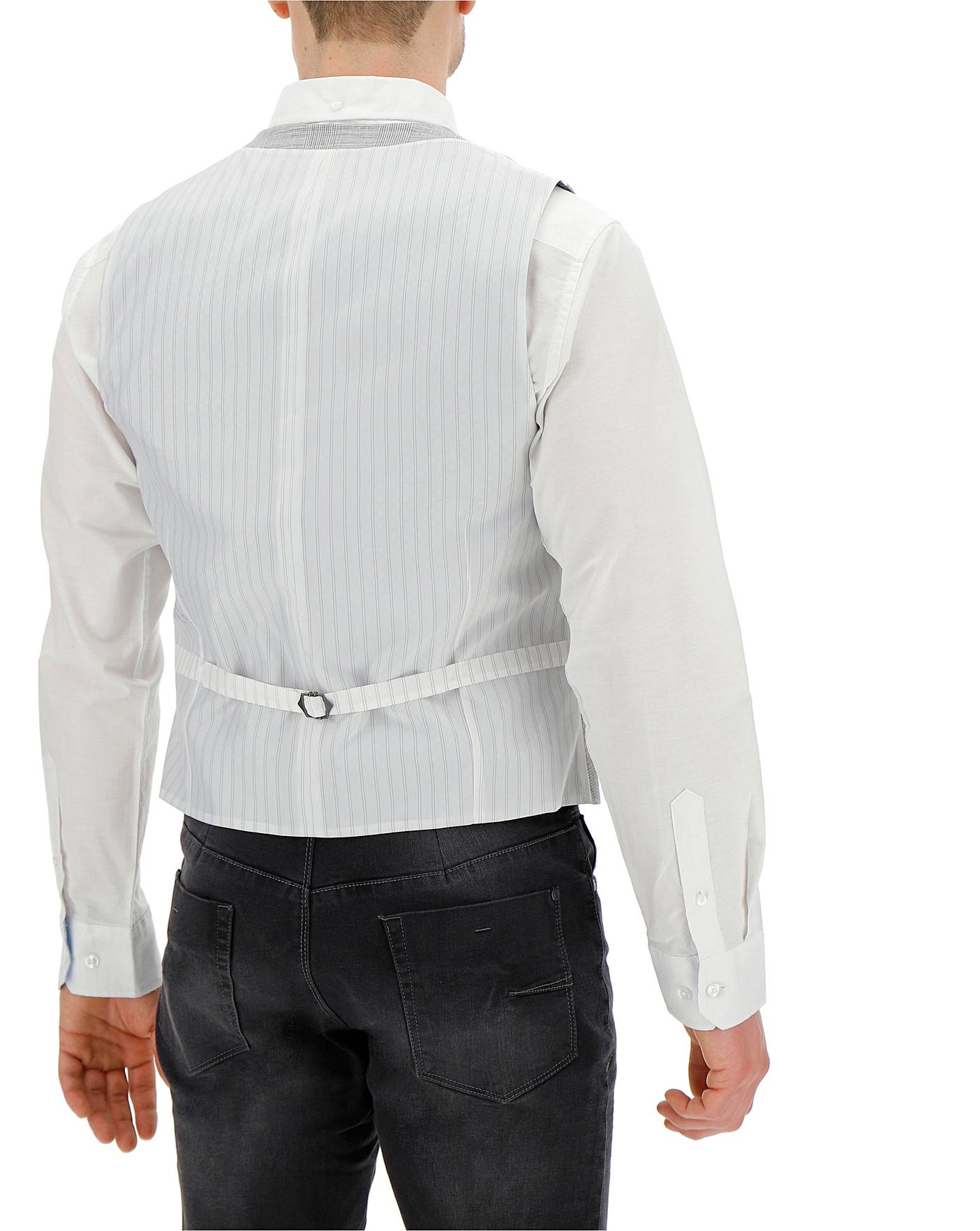 Grey Check Bromley Linen Waistcoat Jacamo