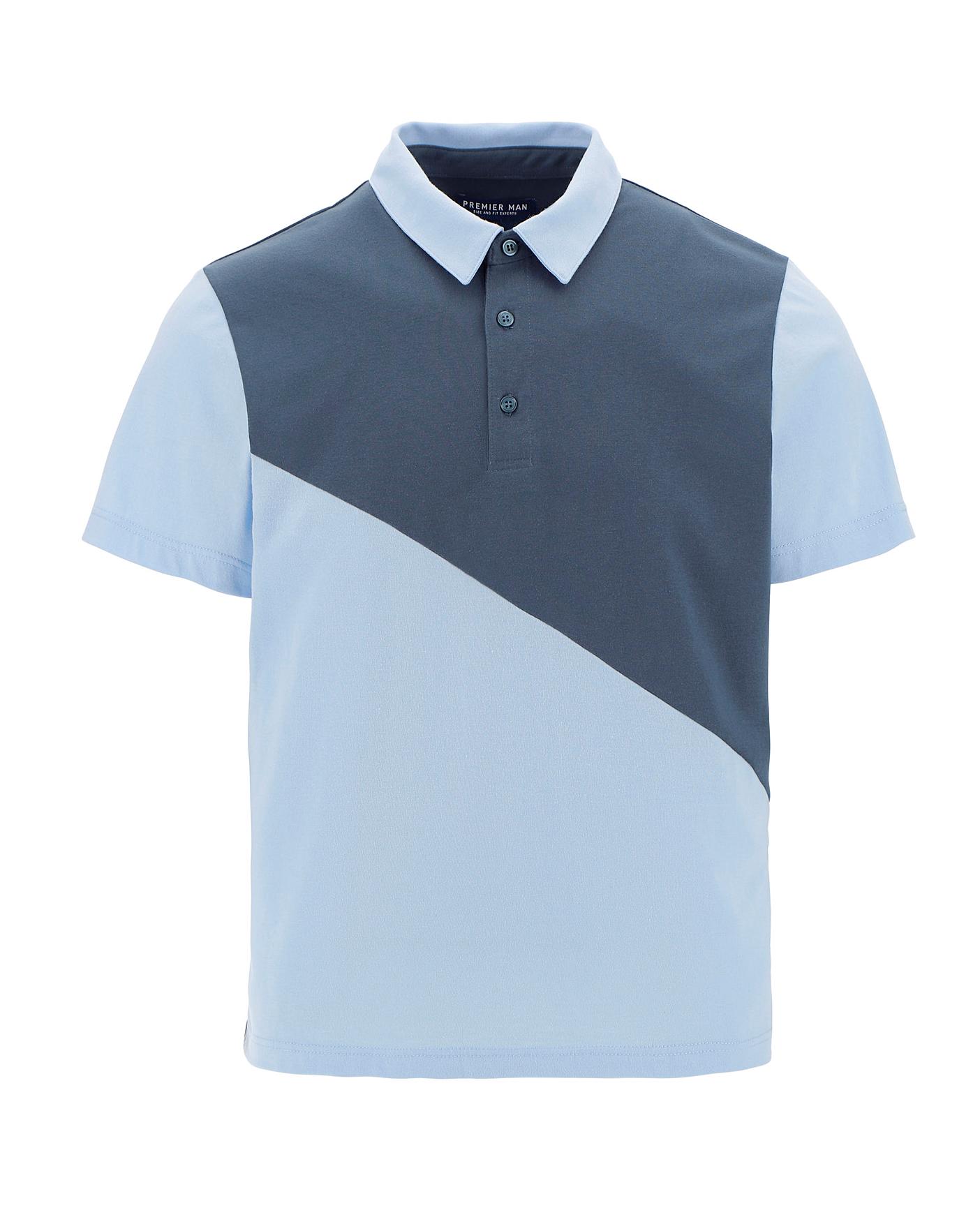 Blue Tailored Collar Polo Shirt | Crazy Clearance