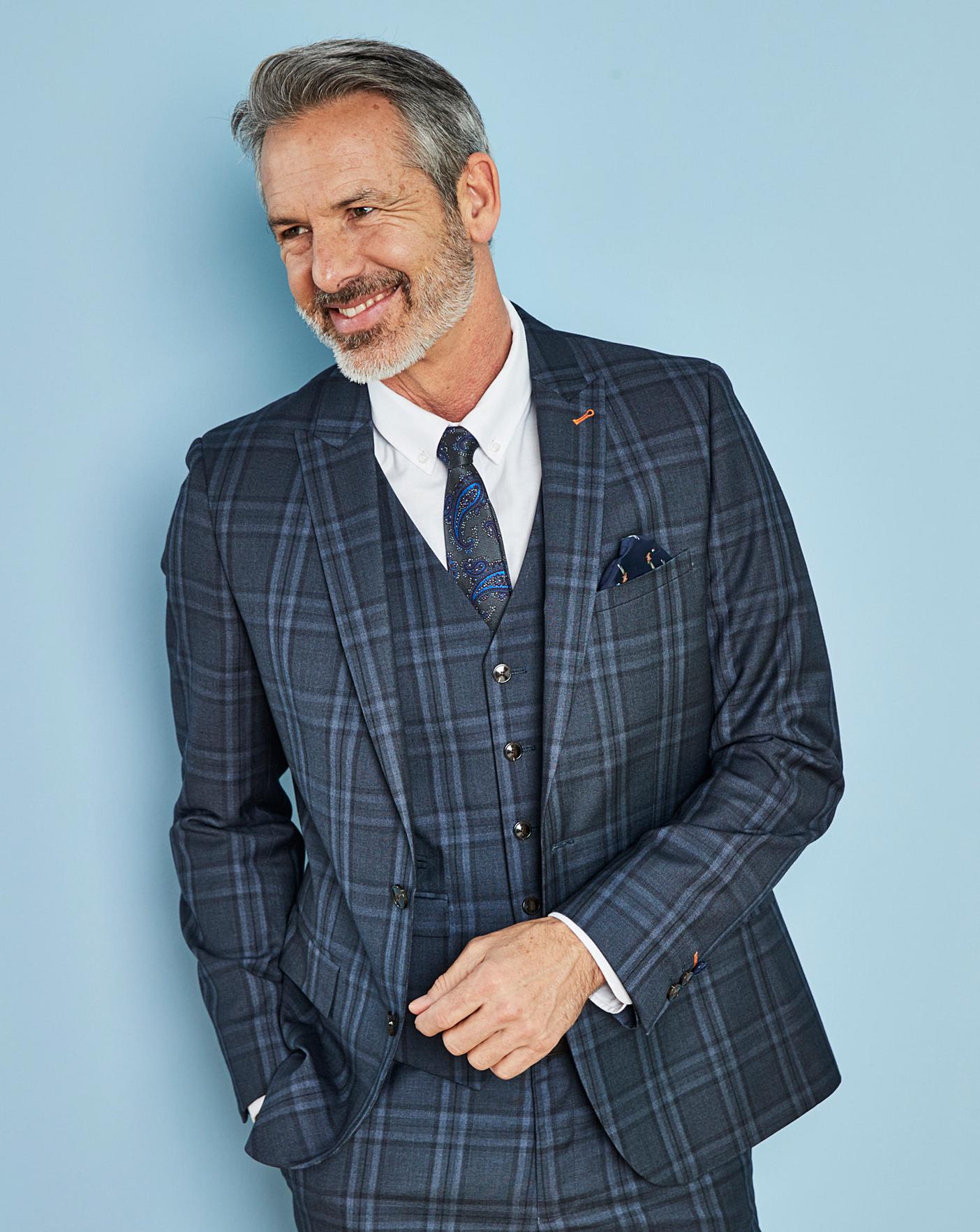 blue check suit jacket