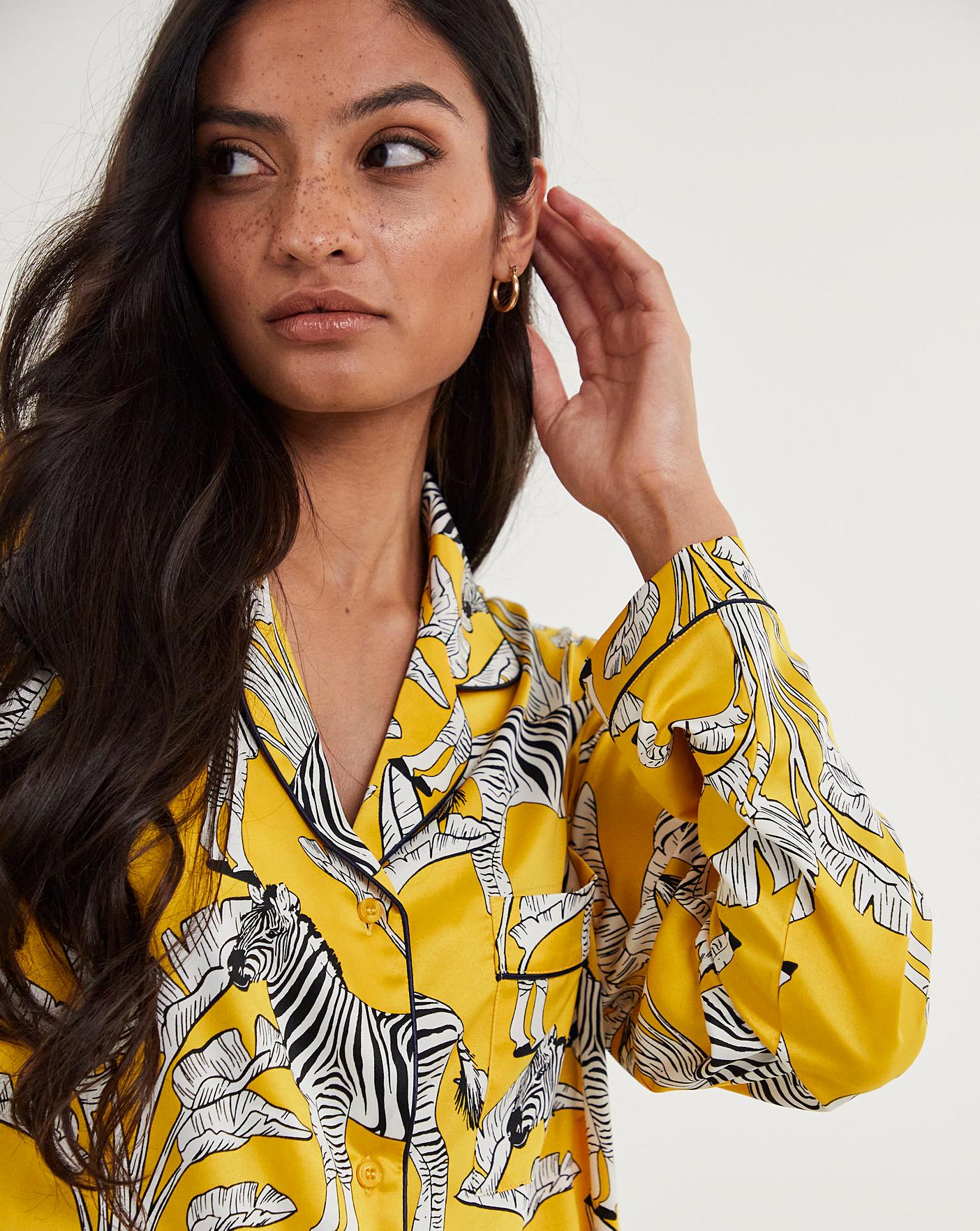 Chelsea Peers Satin Zebra Print PJ Set Marisota