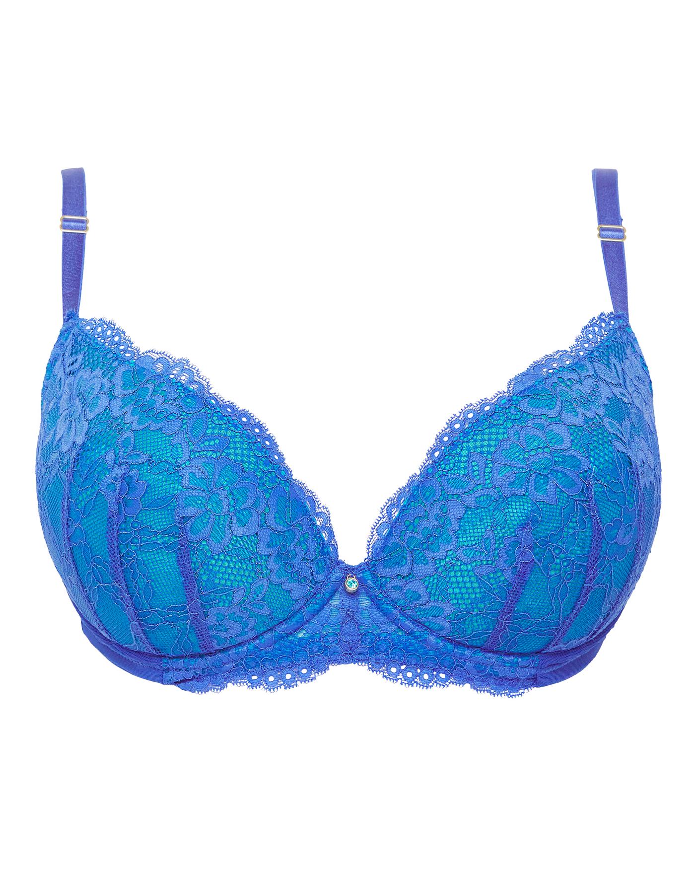 Bright Blue Ann Summers Sexy Lace Planet Plunge Bra