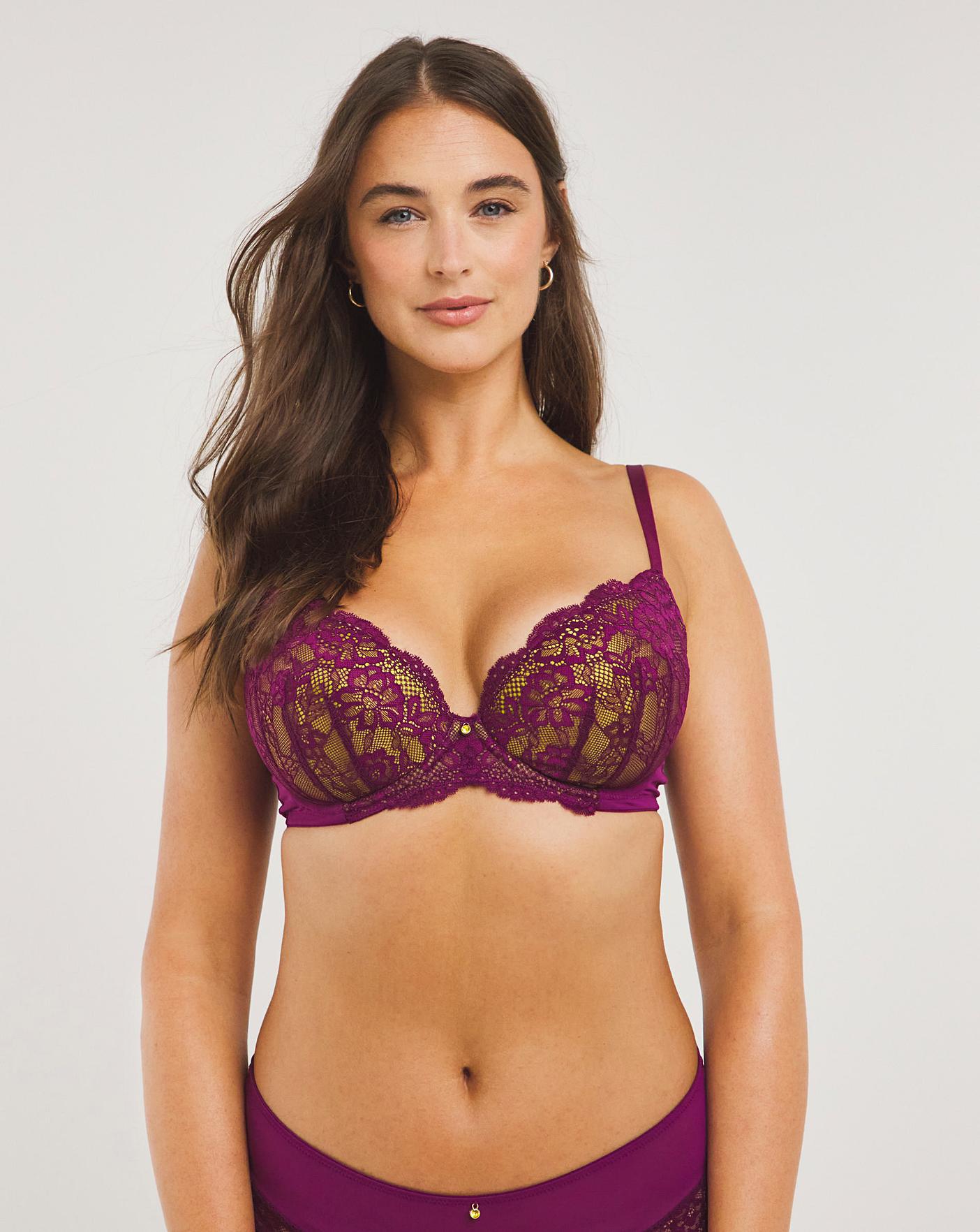 Ann Summers Sexy Lace Planet Padded Plunge Bra in purple