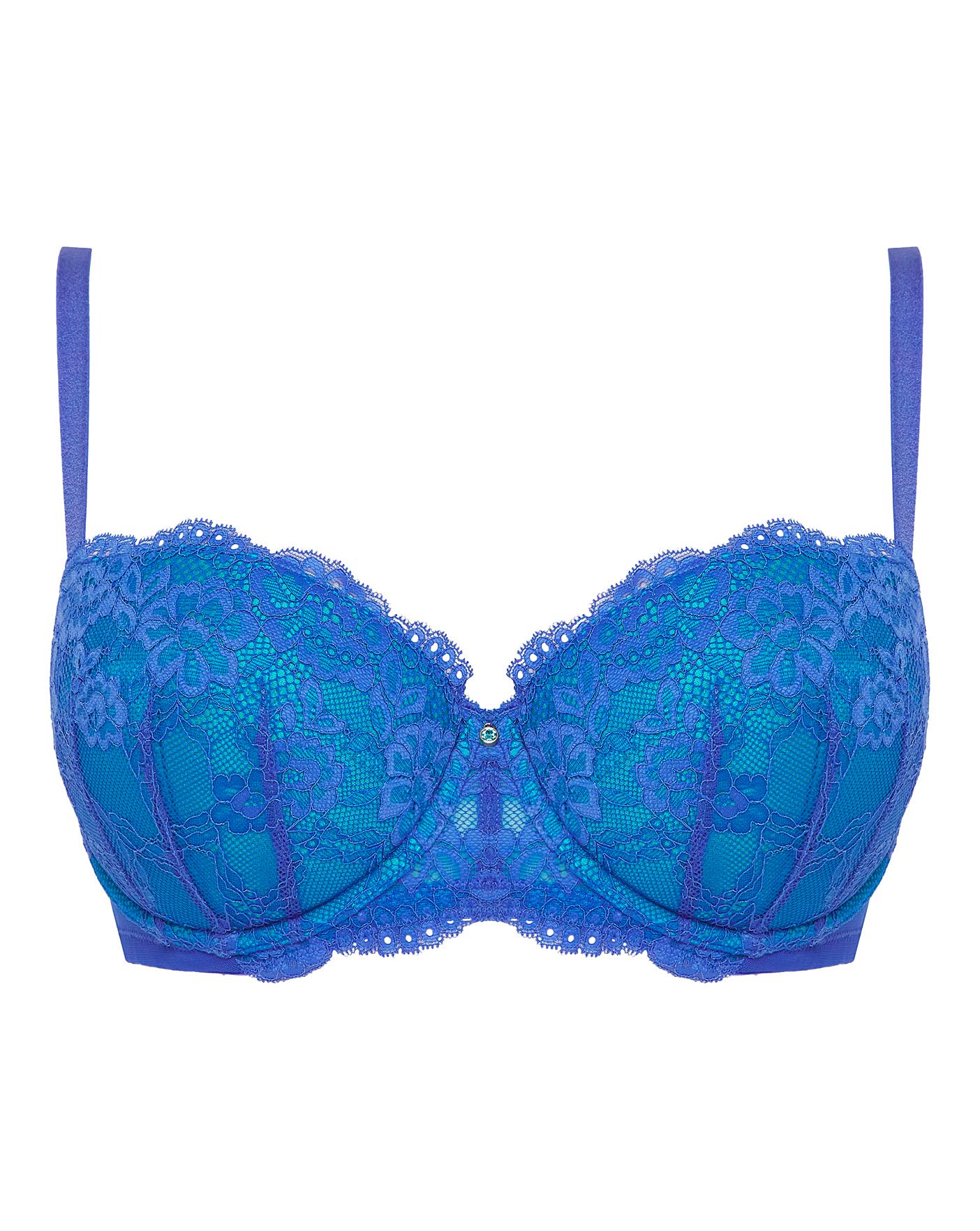 Ann Summers Sexy Lace Burgundy & Navy Balcony Bra - Various Sizes *In  Stock* 