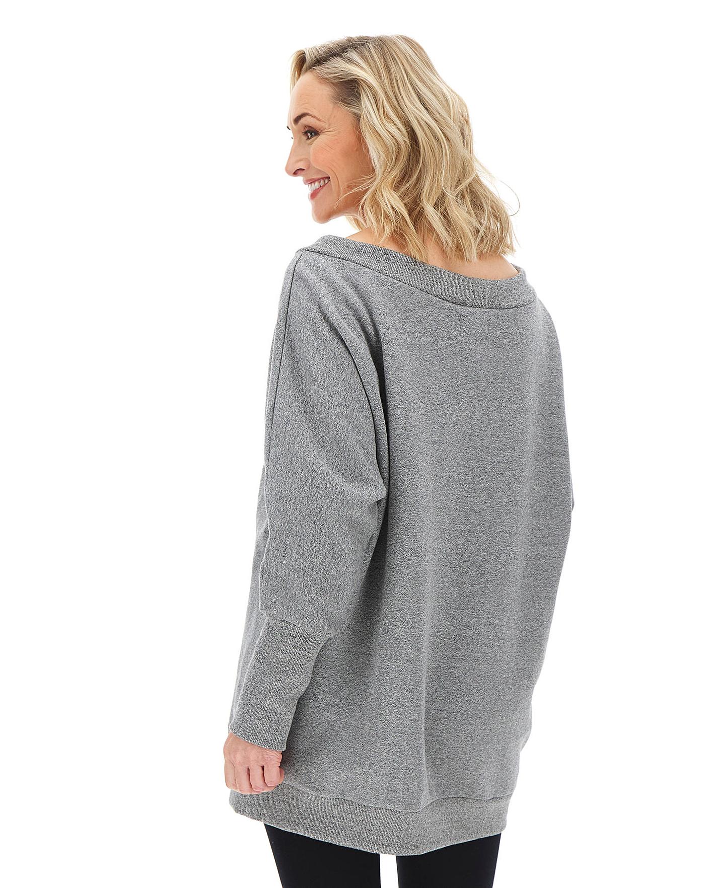 sweatshirt off shoulder