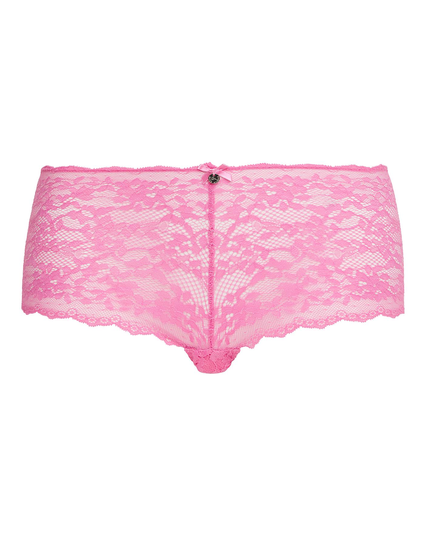 Chloe Contrast Lace Plunge Bra - Pink, Boux Avenue