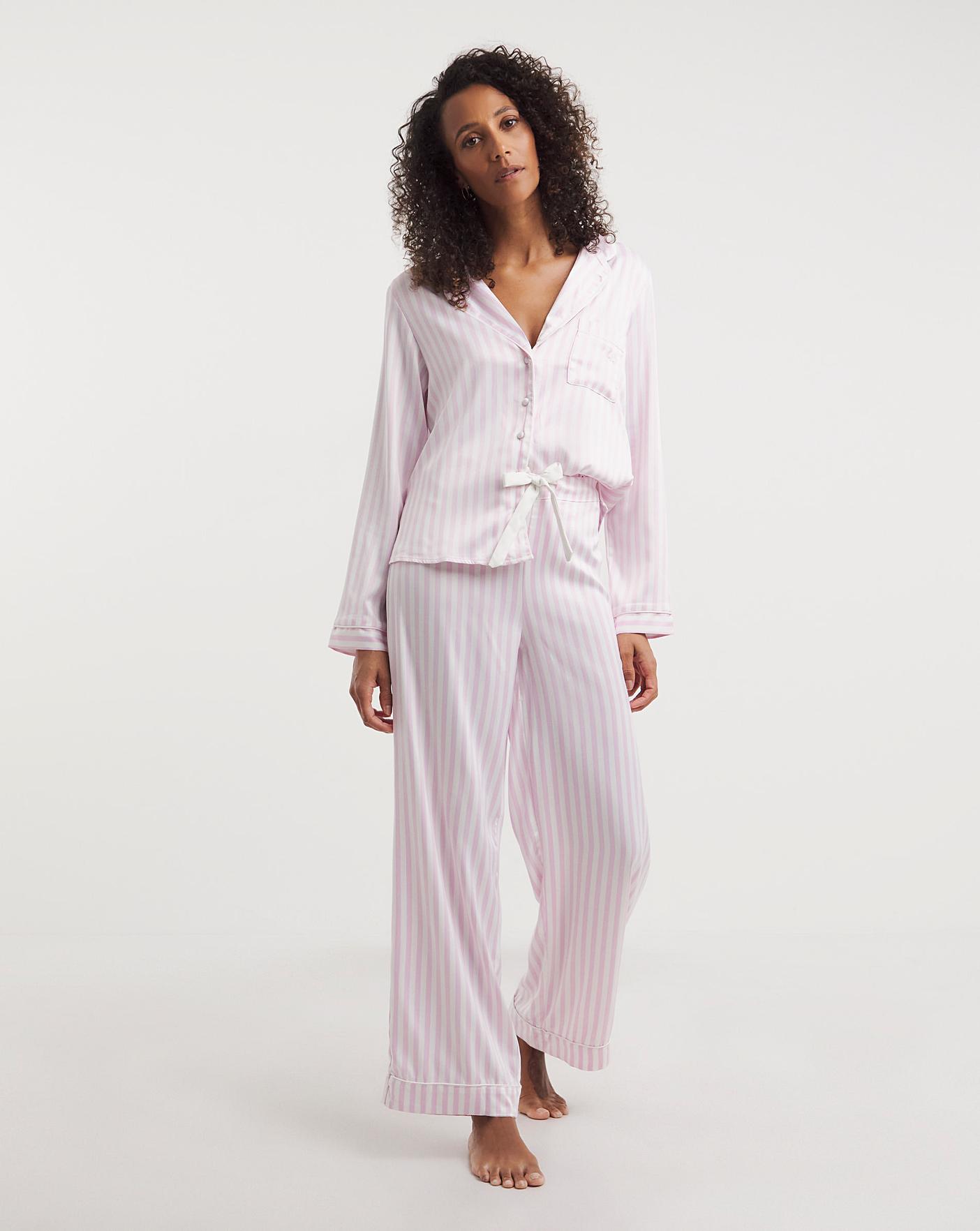 ASOS Newton Satin Jacquard Spot Shirt & Wide Leg Pajama Set