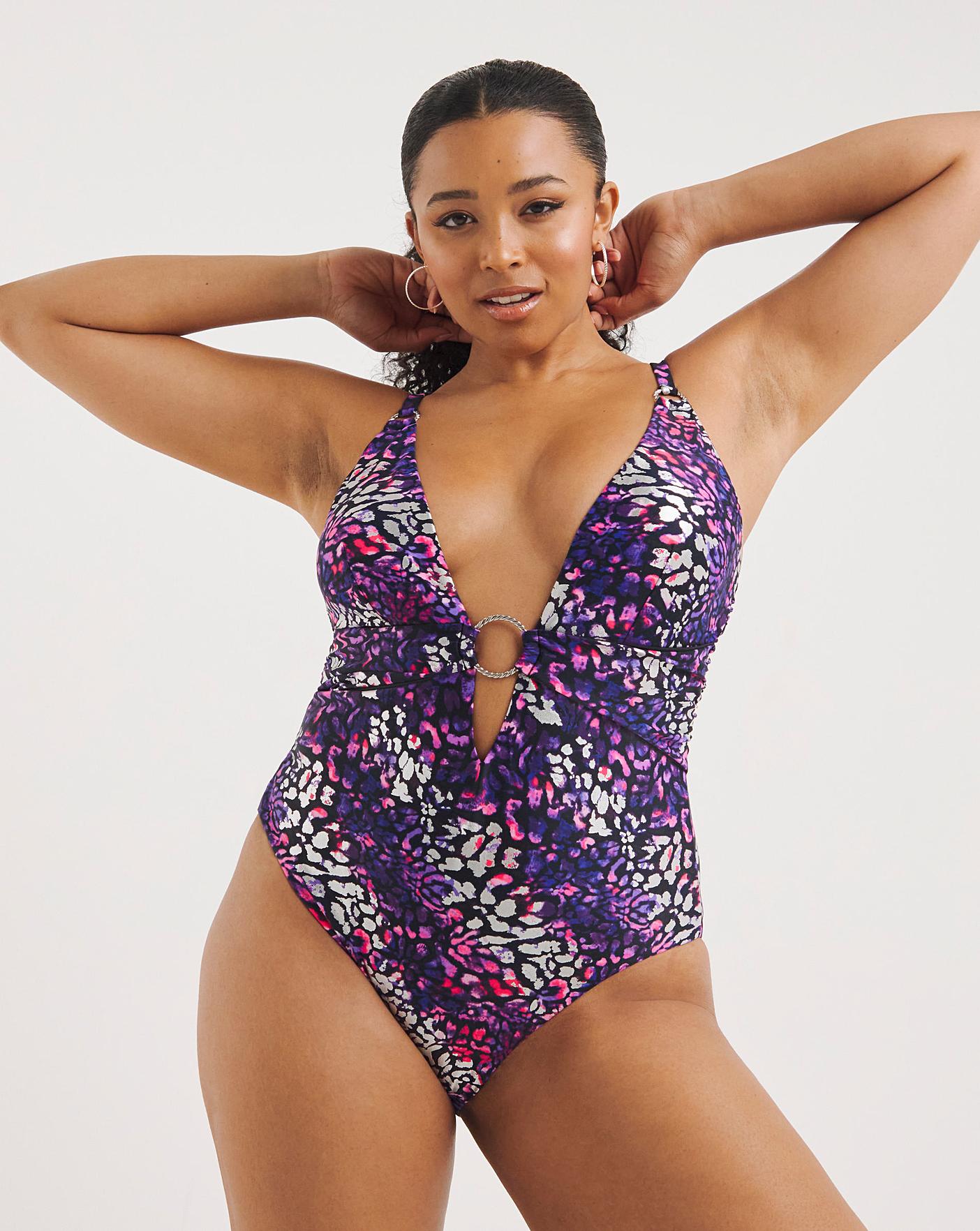 Collective Padded Cut Out Deep Plunge Swimsuit