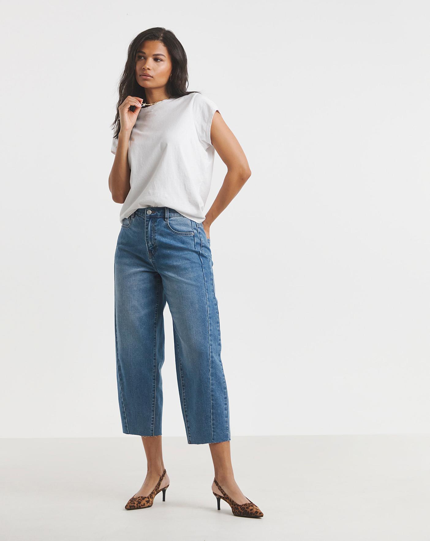 Simply Be Cropped Barrel Leg Jeans Oxendales