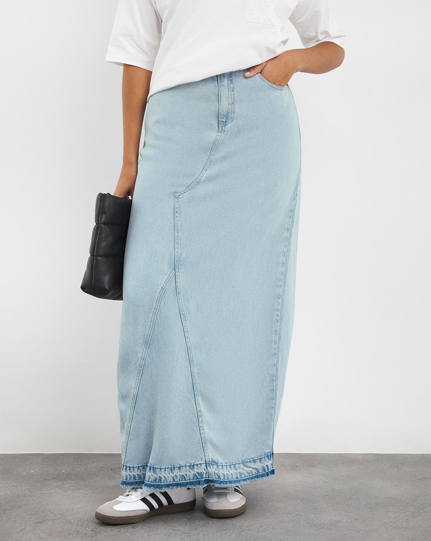 Light Wash Tencel Maxi Skirt | Fashion World