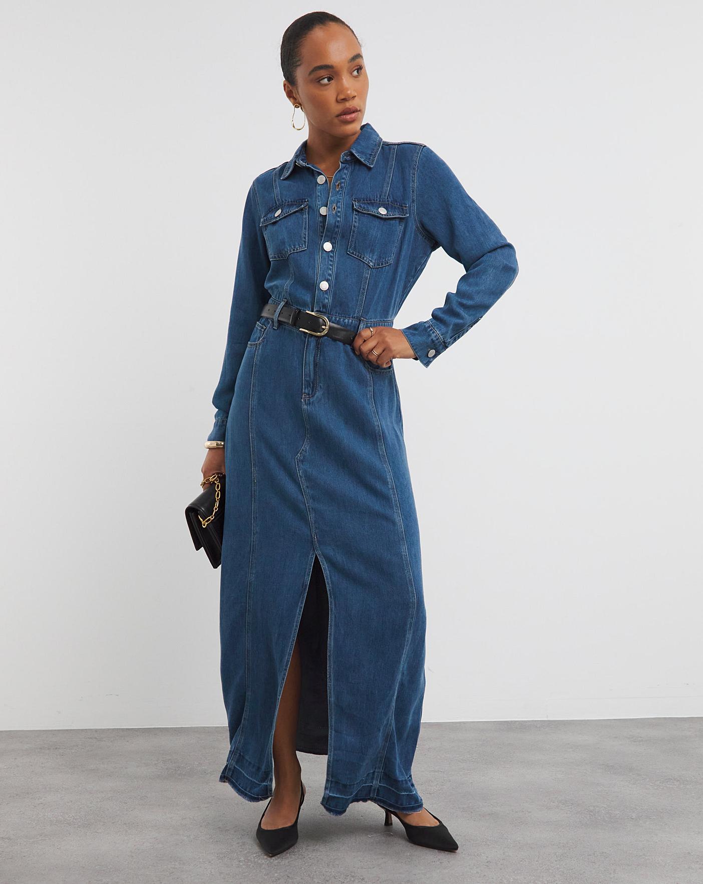 Loose Fit Maxi Shirt Dress Fashion World