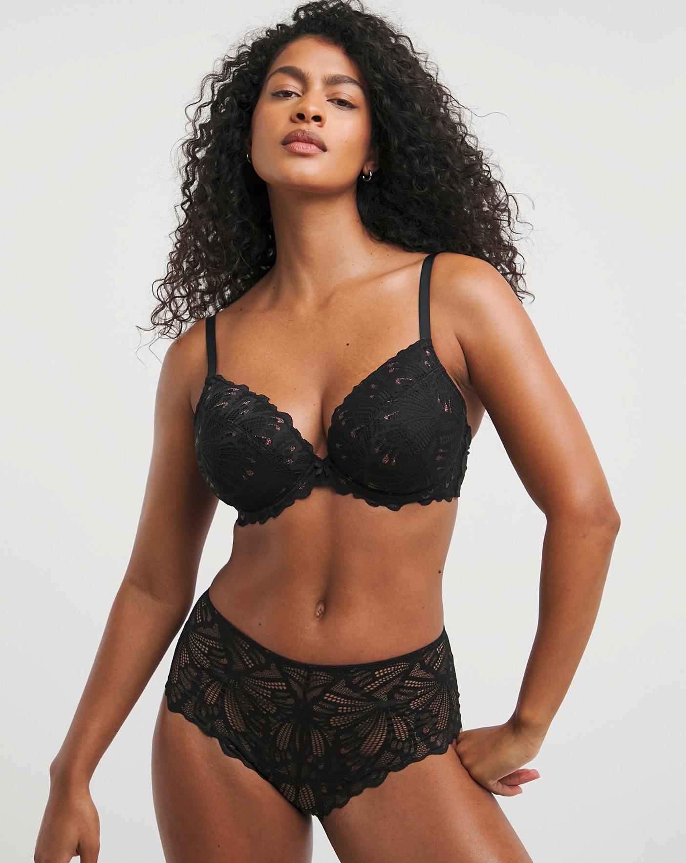 Black Butterfly Lace Full Cup Bra