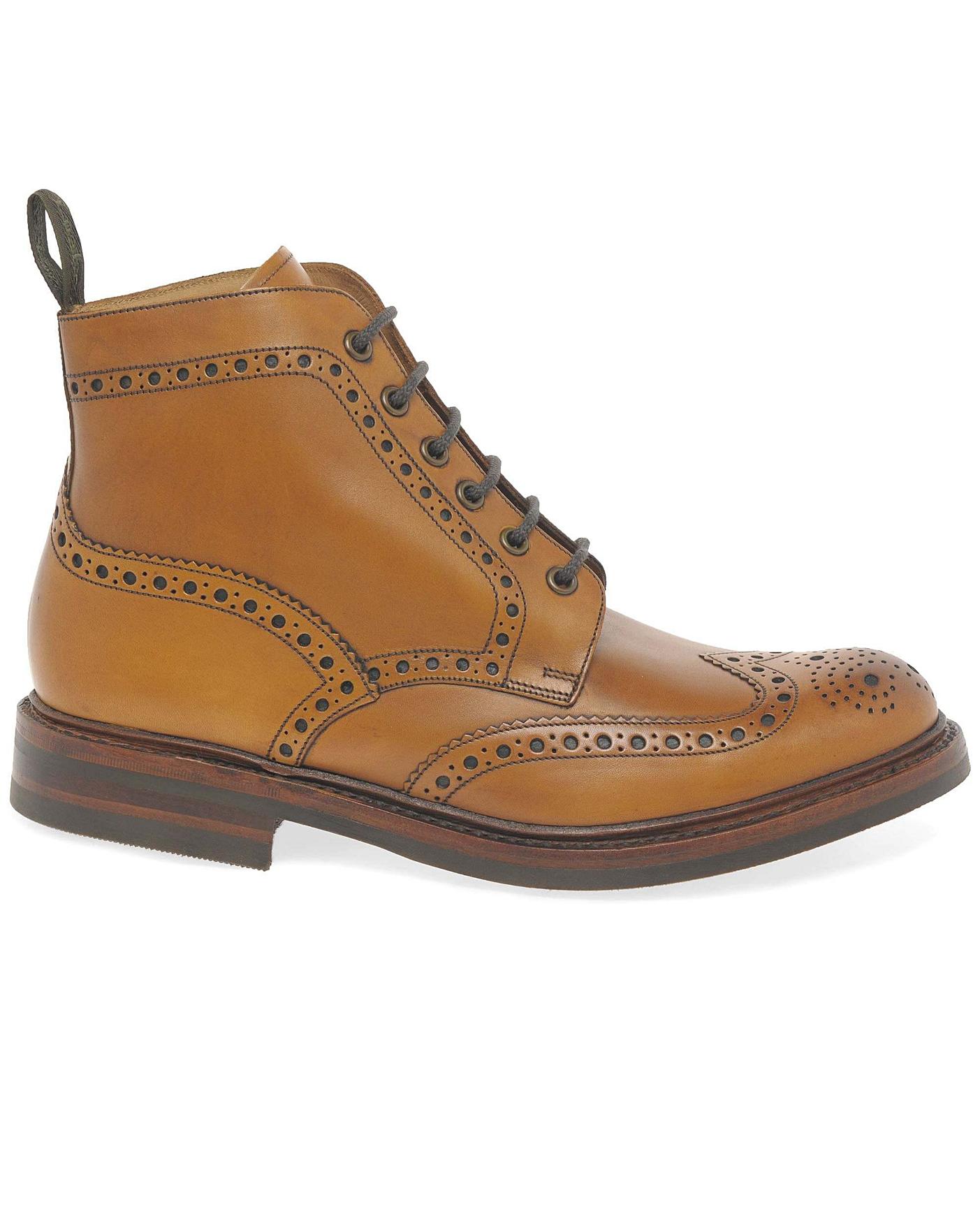 Loake Bedale Mens Wide Fit Brogue Boots 